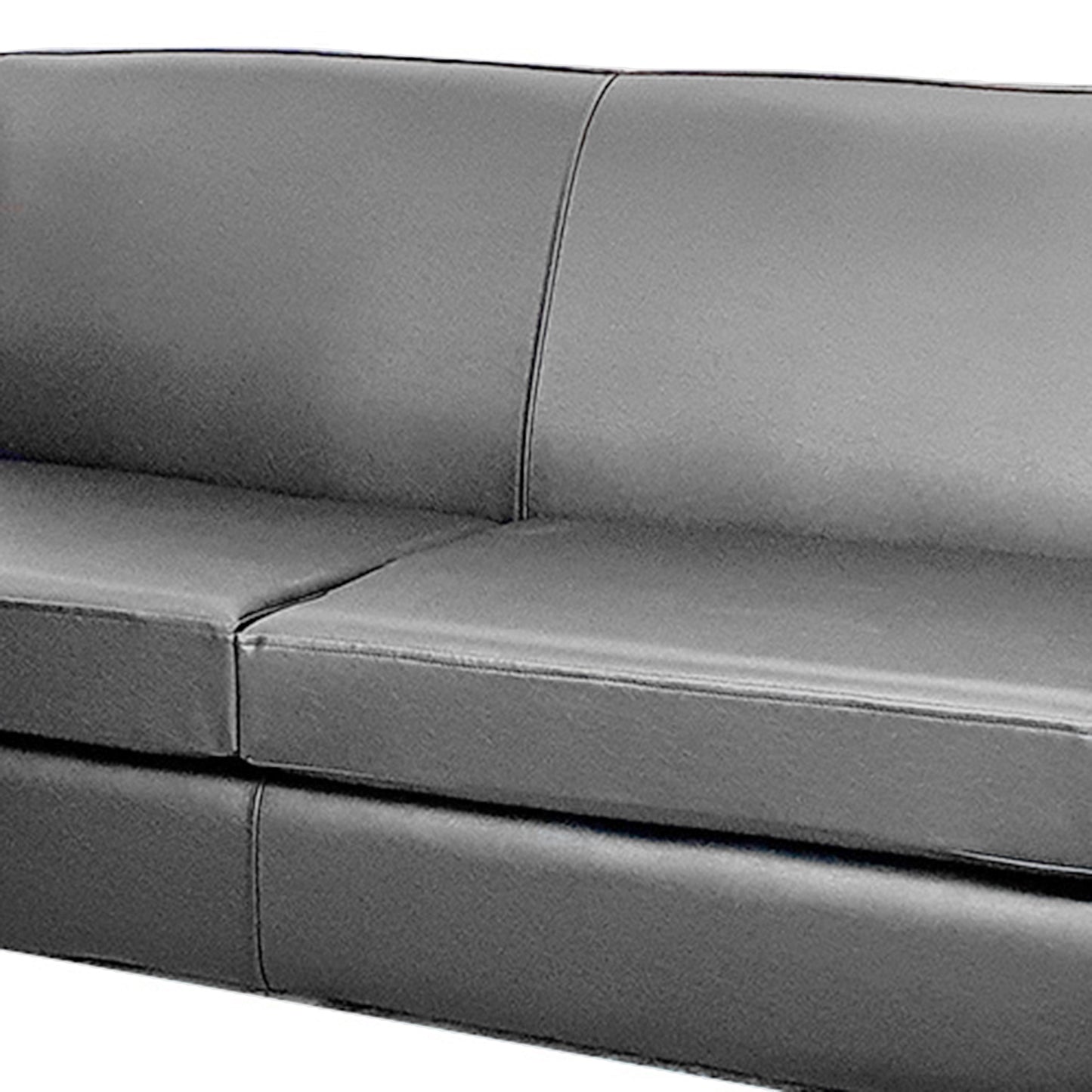 Nevada 3 Seater Faux Leather Contract Sofa - Black