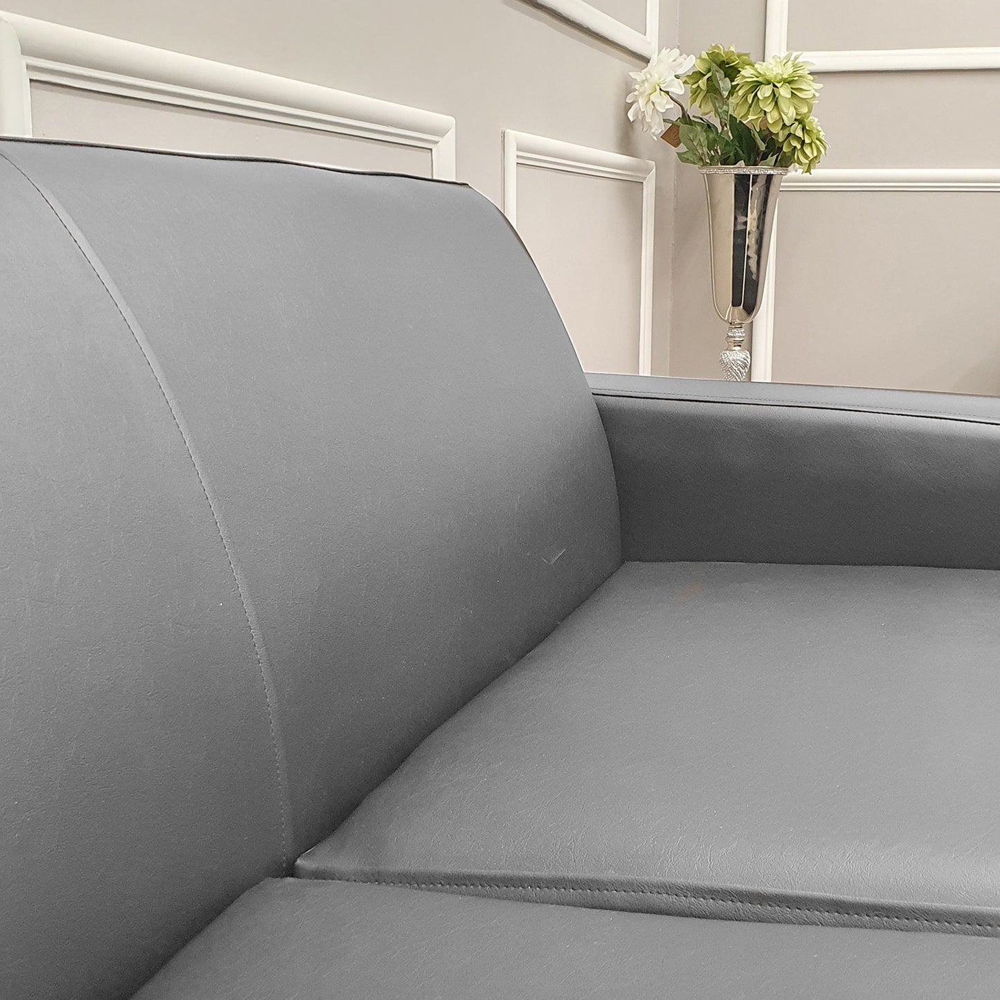 Nevada 3 Seater Faux Leather Contract Sofa - Black