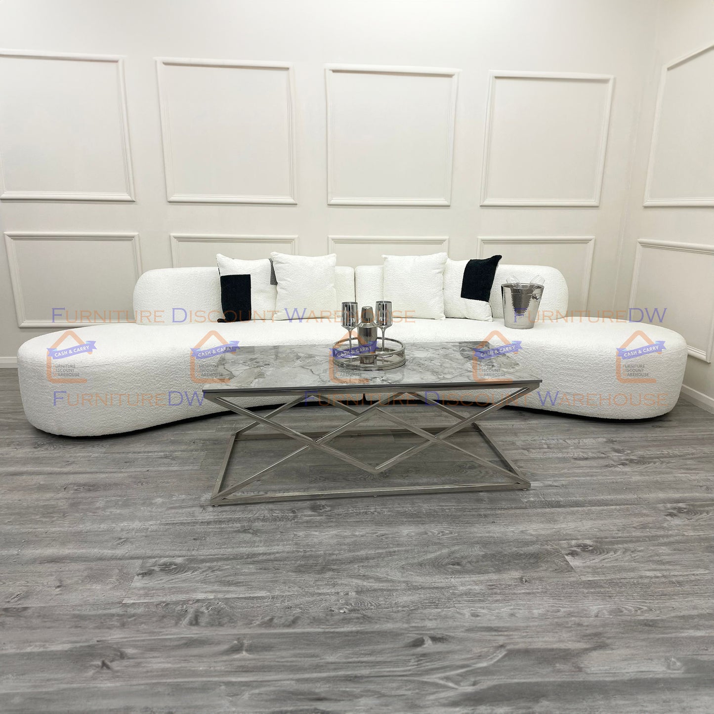 Miami Curved Cinema Boucle Sofa - 6 Colours