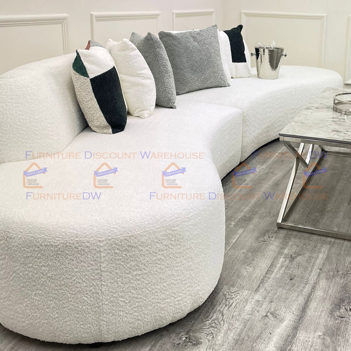 Miami Curved Cinema Boucle Sofa - 6 Colours