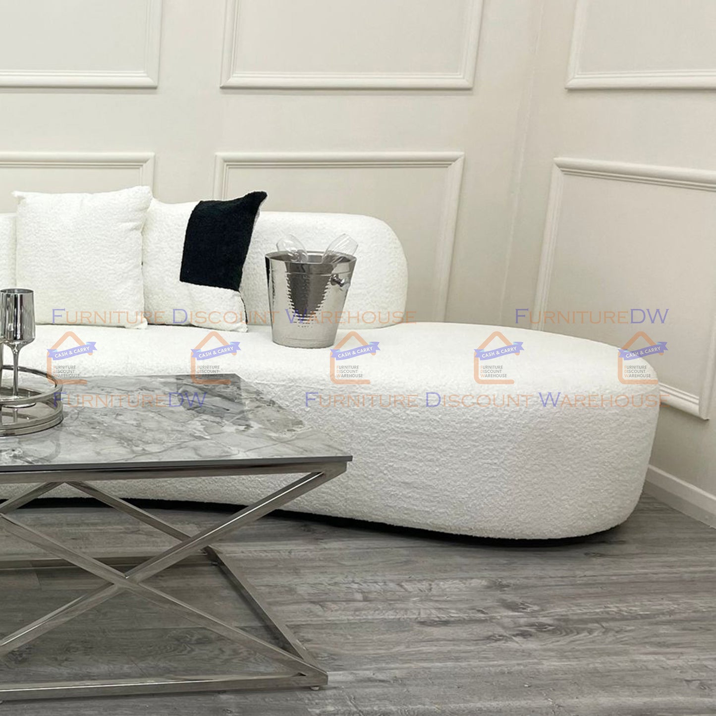 Miami Curved Cinema Boucle Sofa - 6 Colours