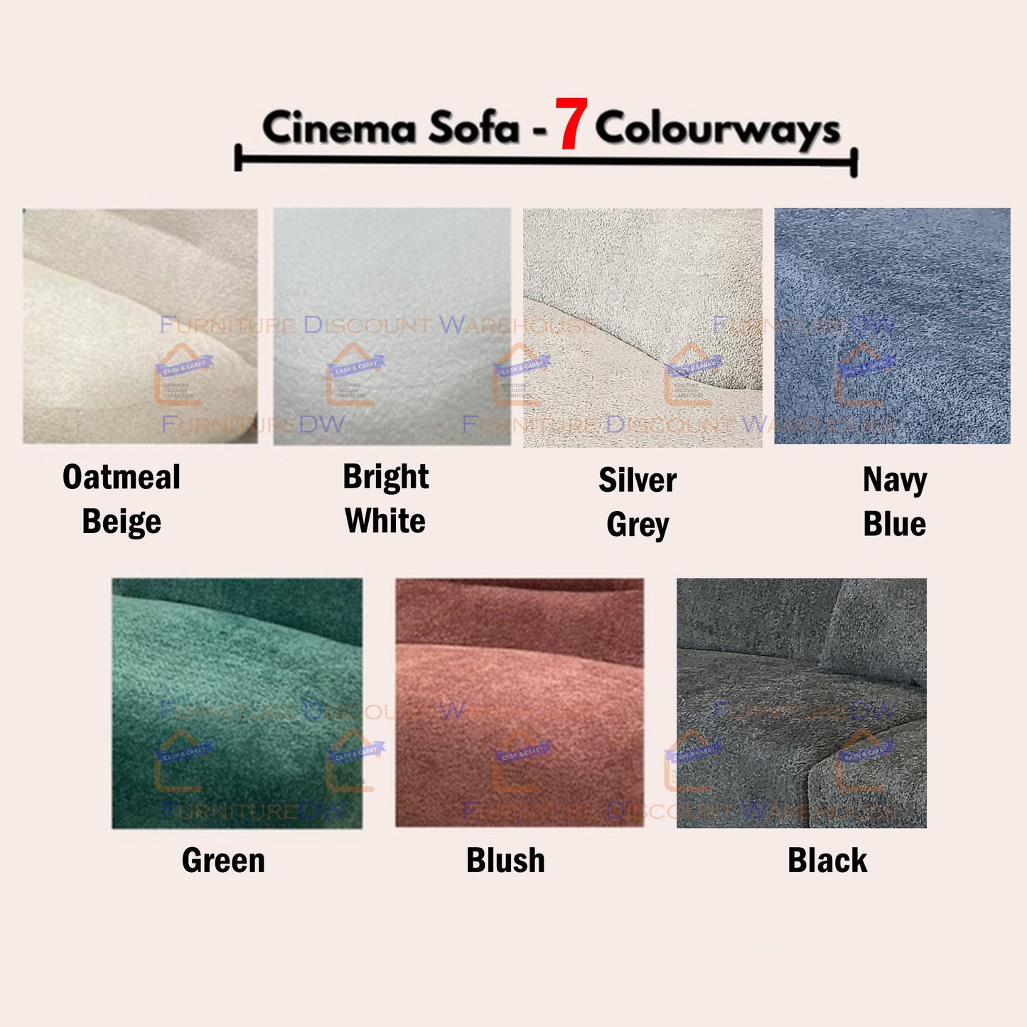 Miami Curved Cinema Boucle Sofa - 6 Colours
