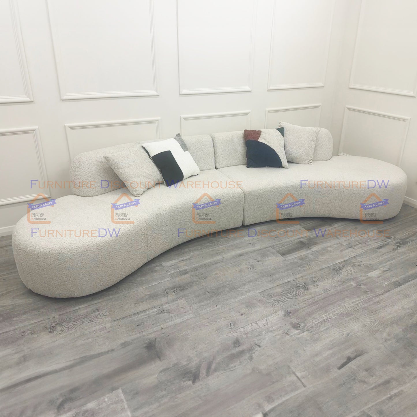 Miami Curved Cinema Boucle Sofa - 6 Colours