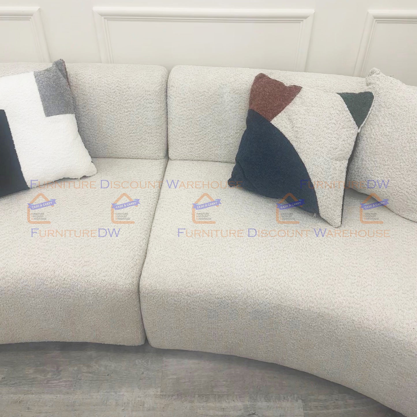 Miami Curved Cinema Boucle Sofa - 6 Colours