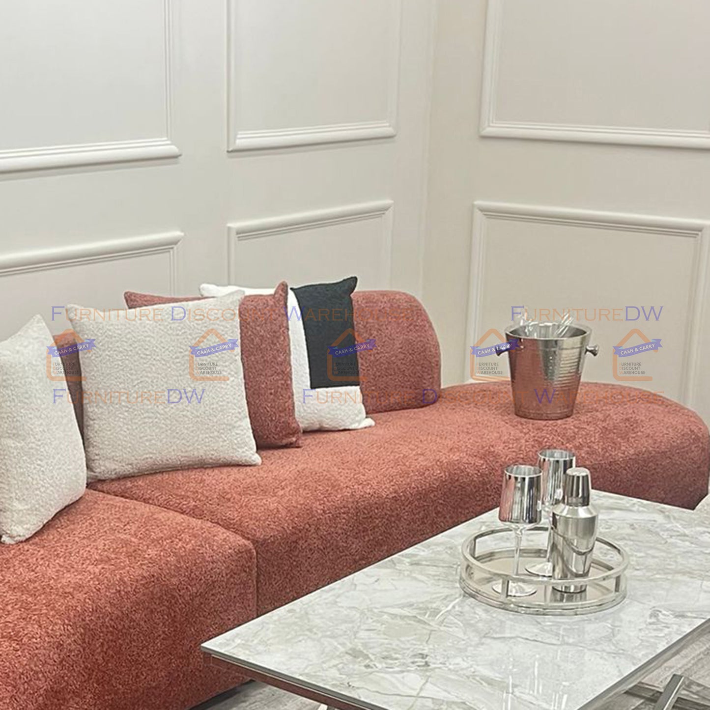 Miami Curved Cinema Boucle Sofa - 6 Colours