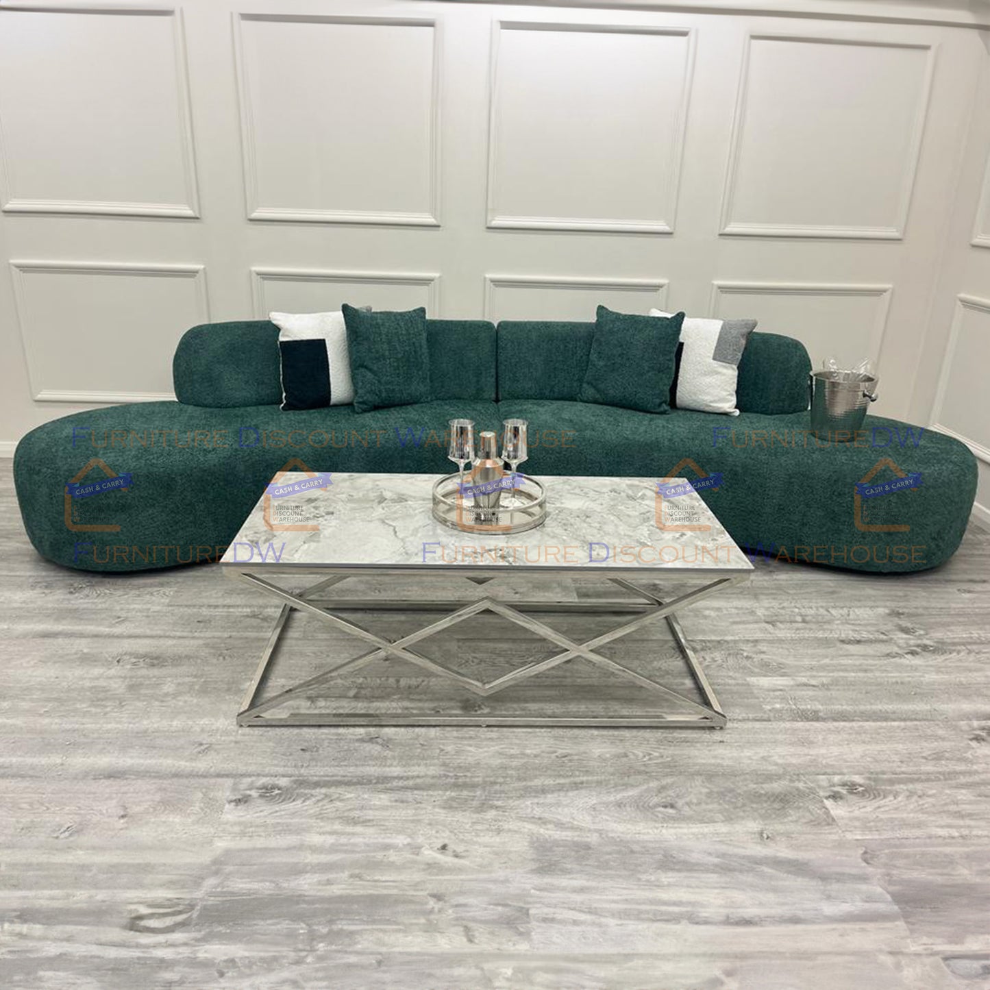 Miami Curved Cinema Boucle Sofa - 6 Colours