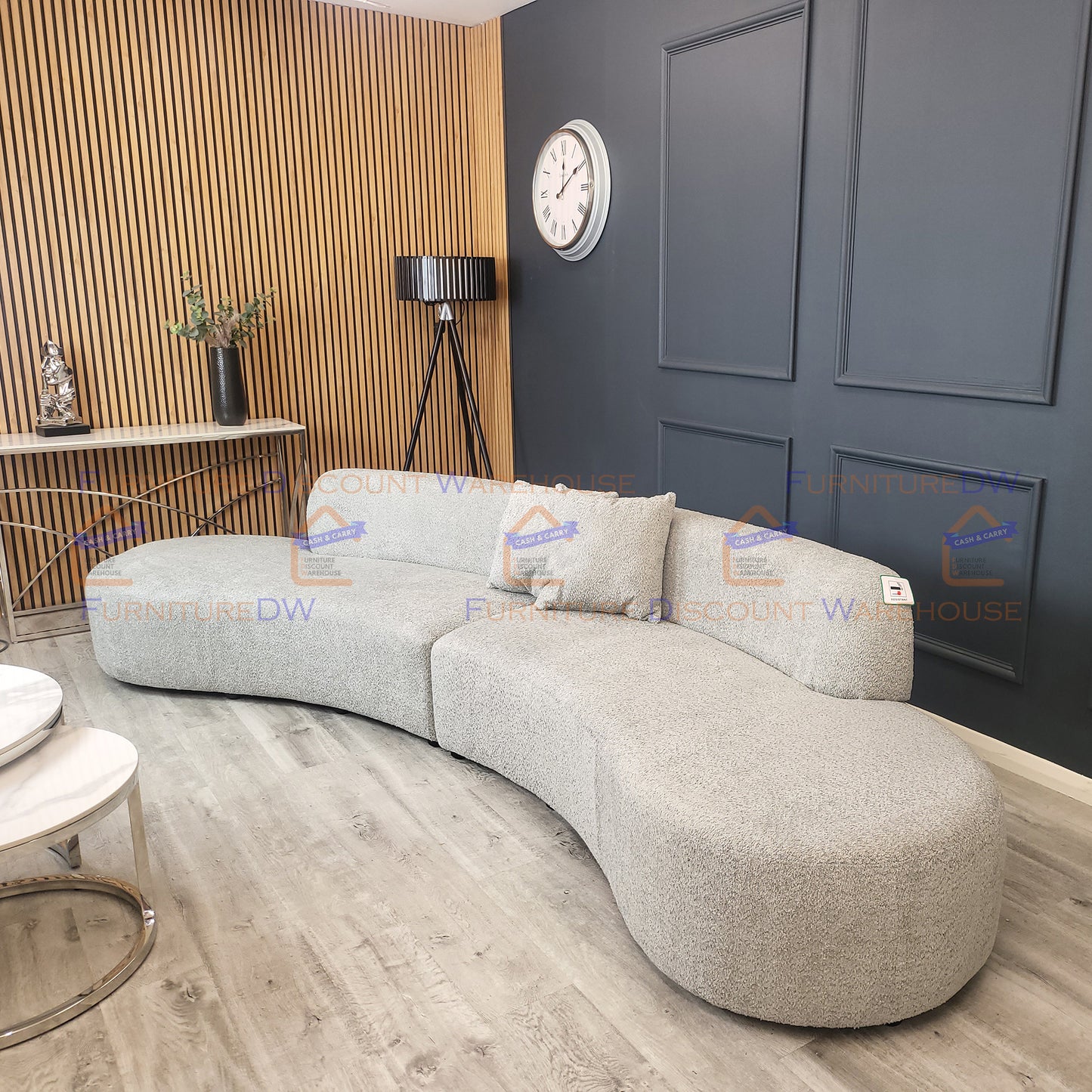 Miami Curved Cinema Boucle Sofa - 6 Colours