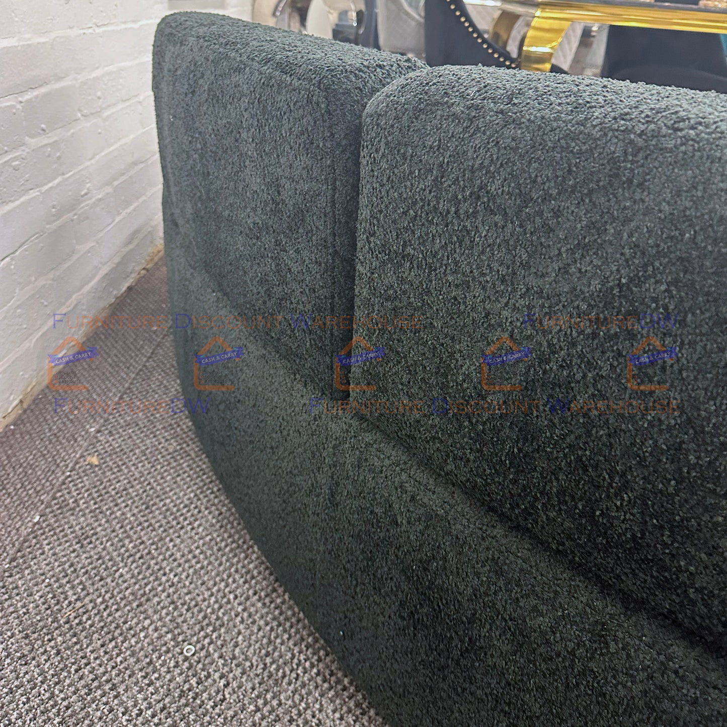 CLEARANCE - Miami 3 Seater Curved Boucle Sofa - Black