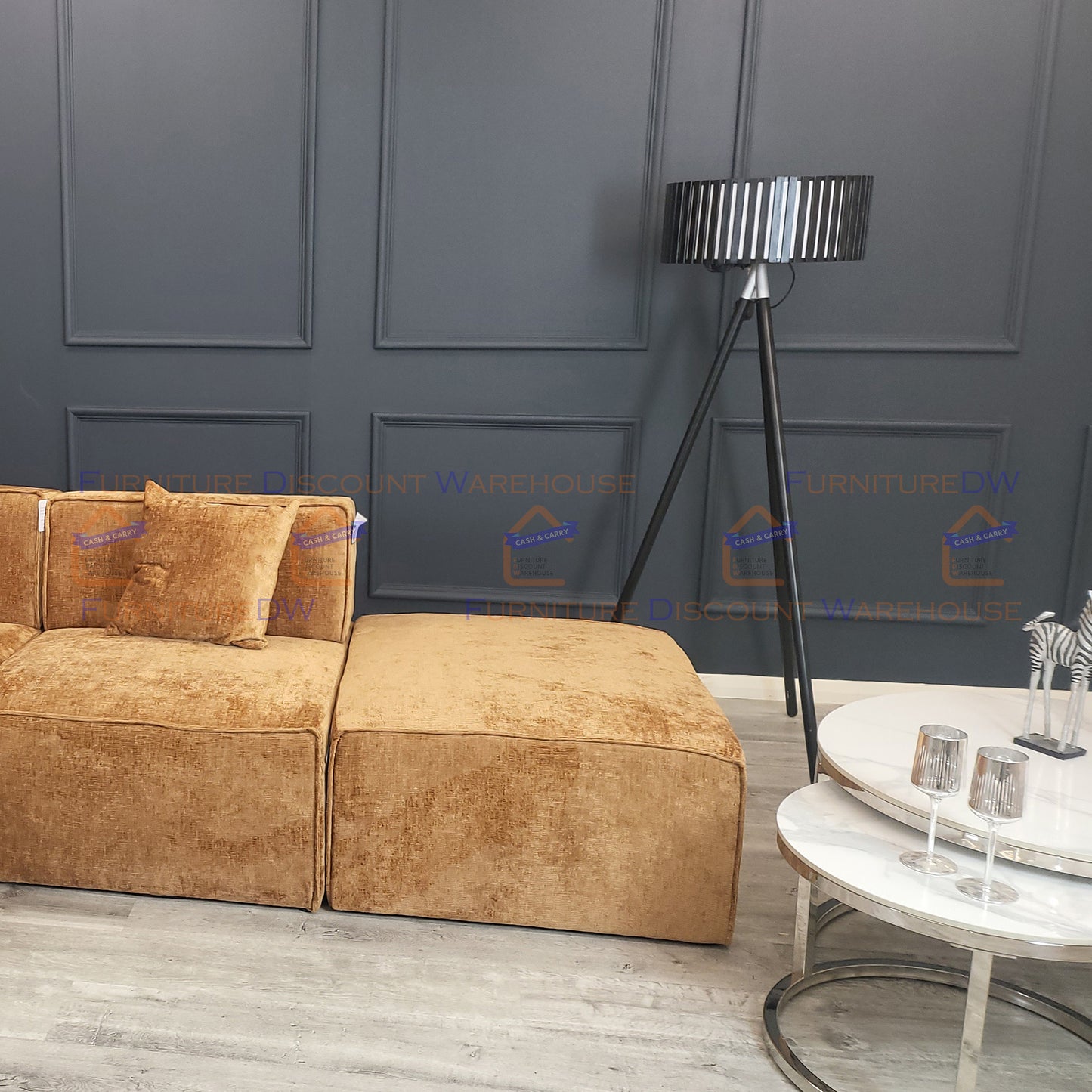 Atlanta Textured Chenille Sofa - 4 Colours | Left/Right Hand Corner | 3/4 Seater U Shape | Bed | Long U Shape + Stool