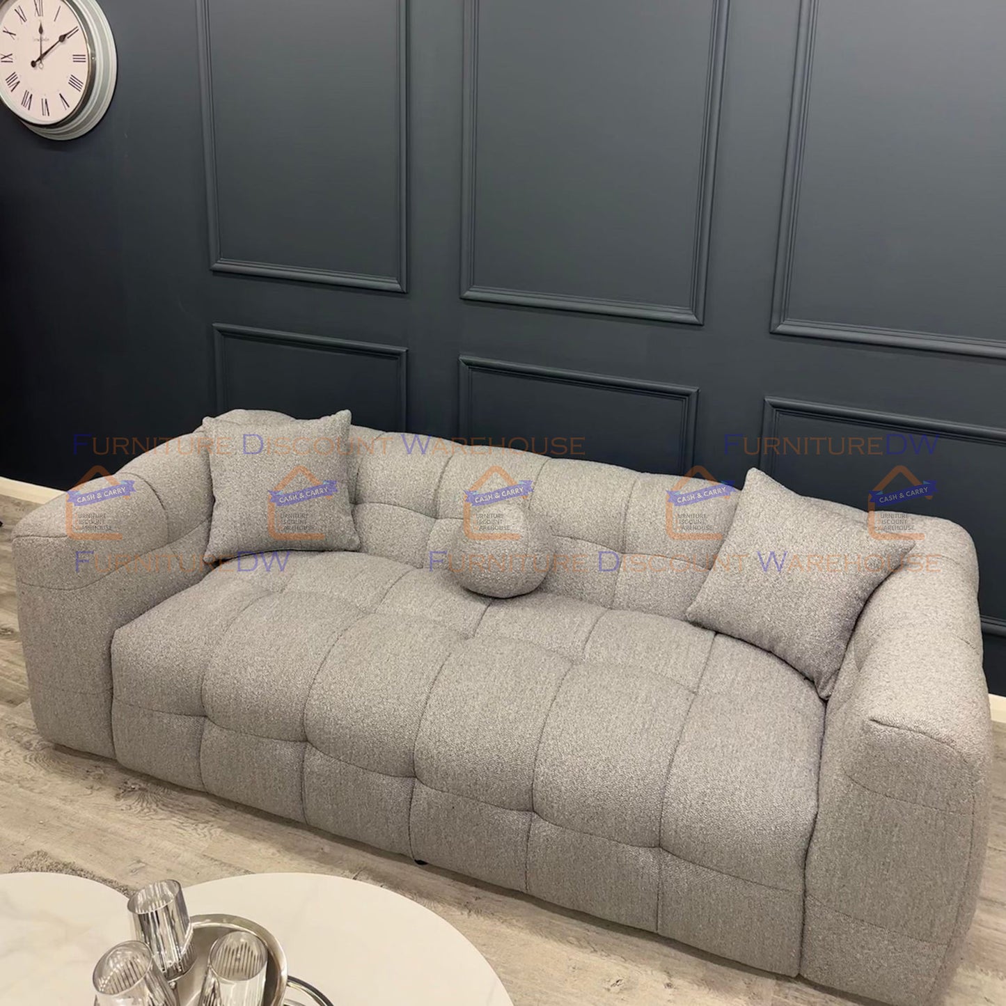 The Bubble Boucle 3 Seater Sofa - Grey