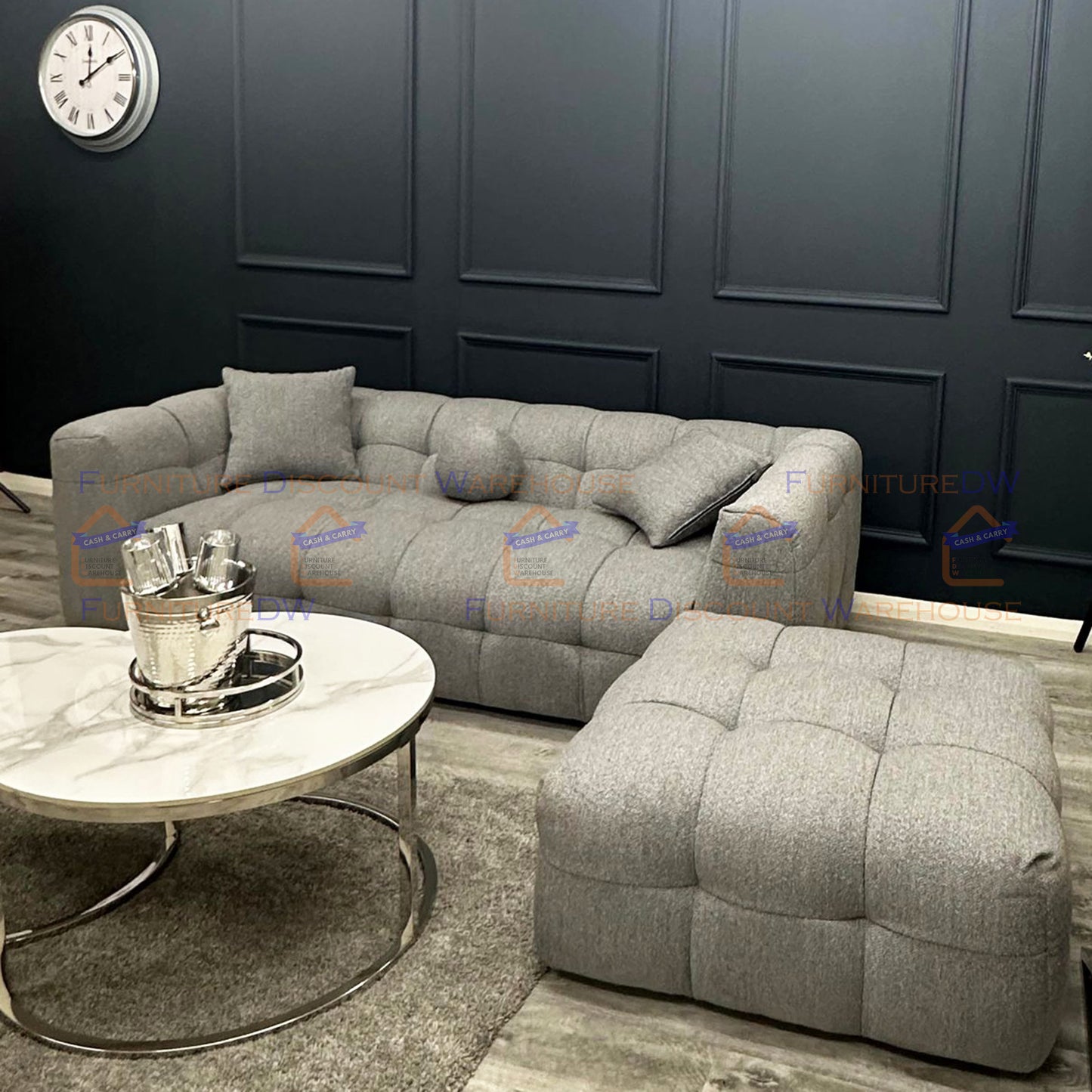 The Bubble Boucle 3 Seater Sofa - Grey