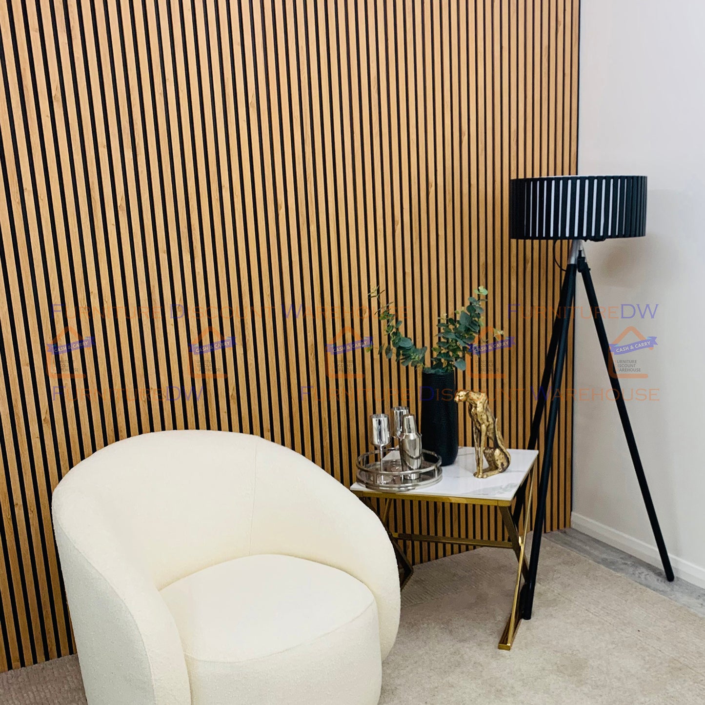 Wood Effect Veneer Wall Panels - 5 Colours | Light Oak / Dark Oak / Grey / Gold / Silver