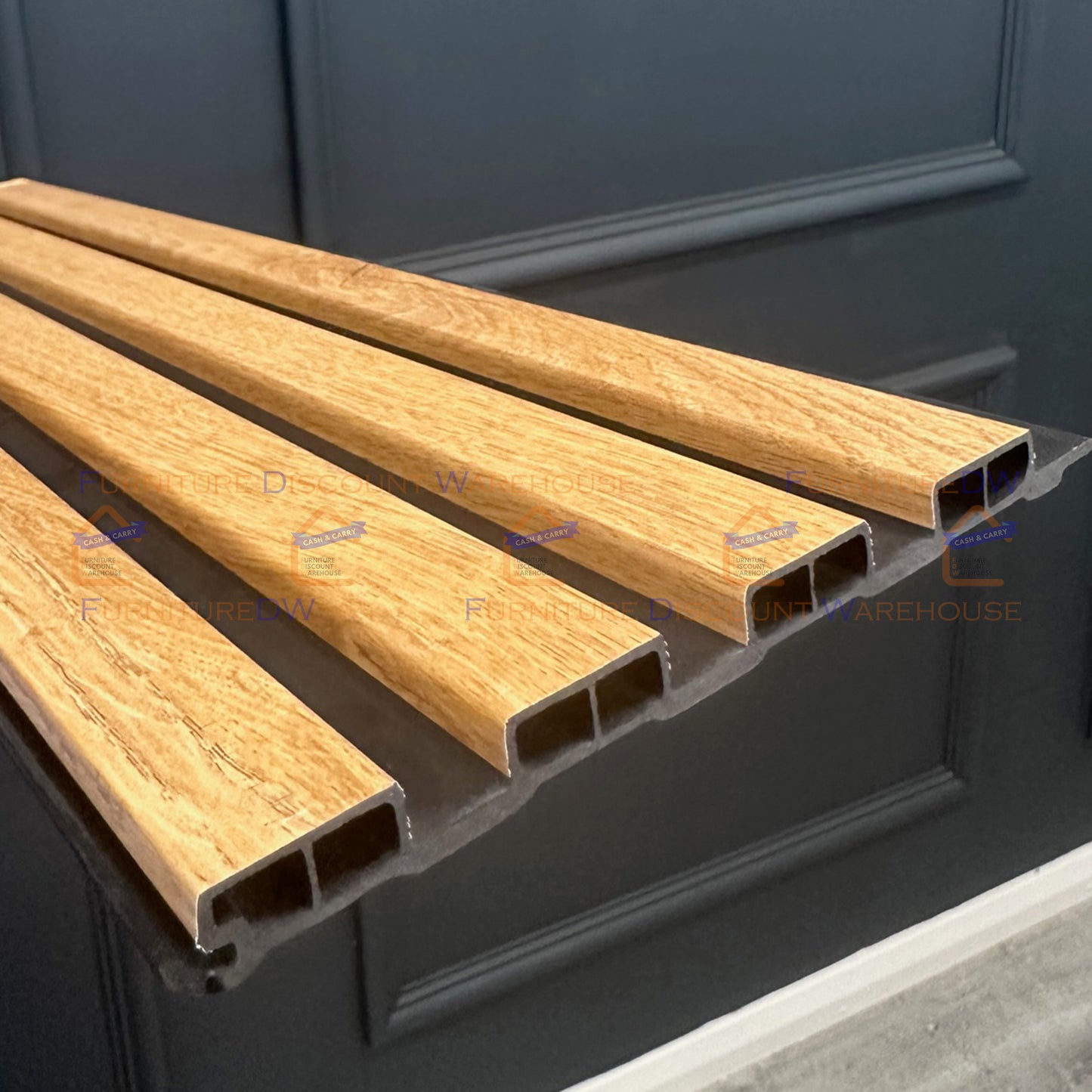 Wood Effect Veneer Wall Panels - 5 Colours | Light Oak / Dark Oak / Grey / Gold / Silver