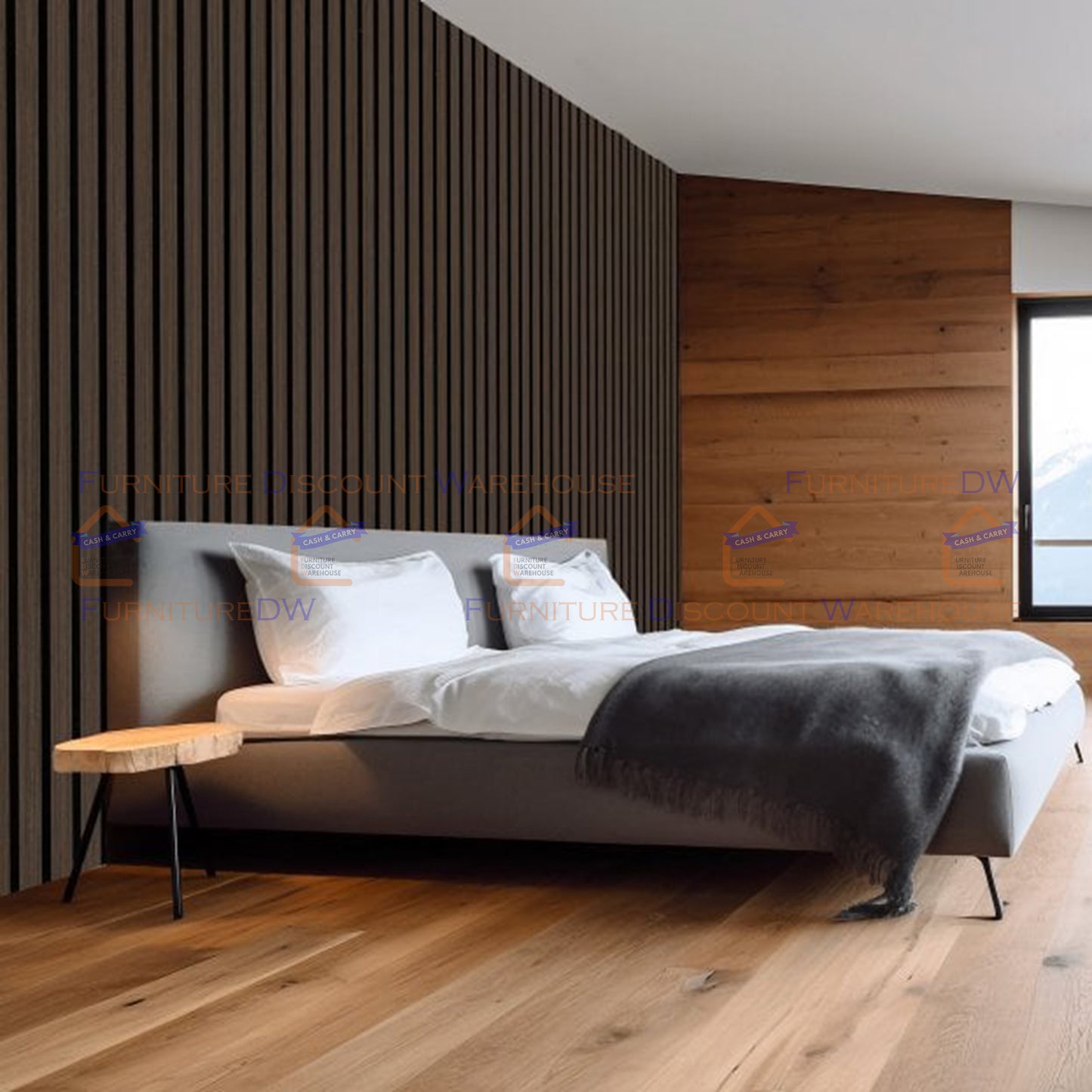 Wood Effect Veneer Wall Panels - 5 Colours | Light Oak / Dark Oak / Grey / Gold / Silver
