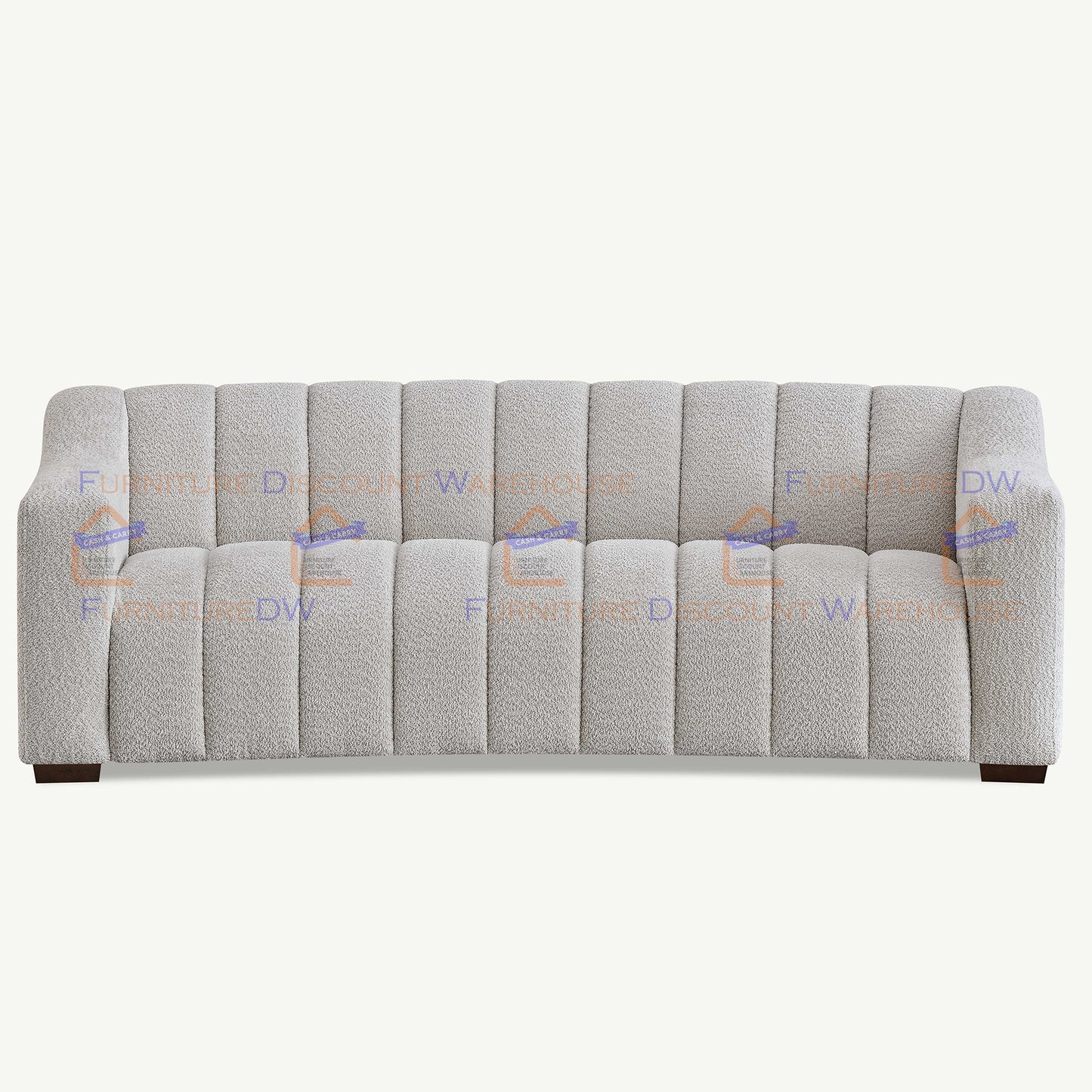 ALUXO® Astoria Pearl Boucle 3 Seater Sofa - Iron Grey | Oatmeal Beige