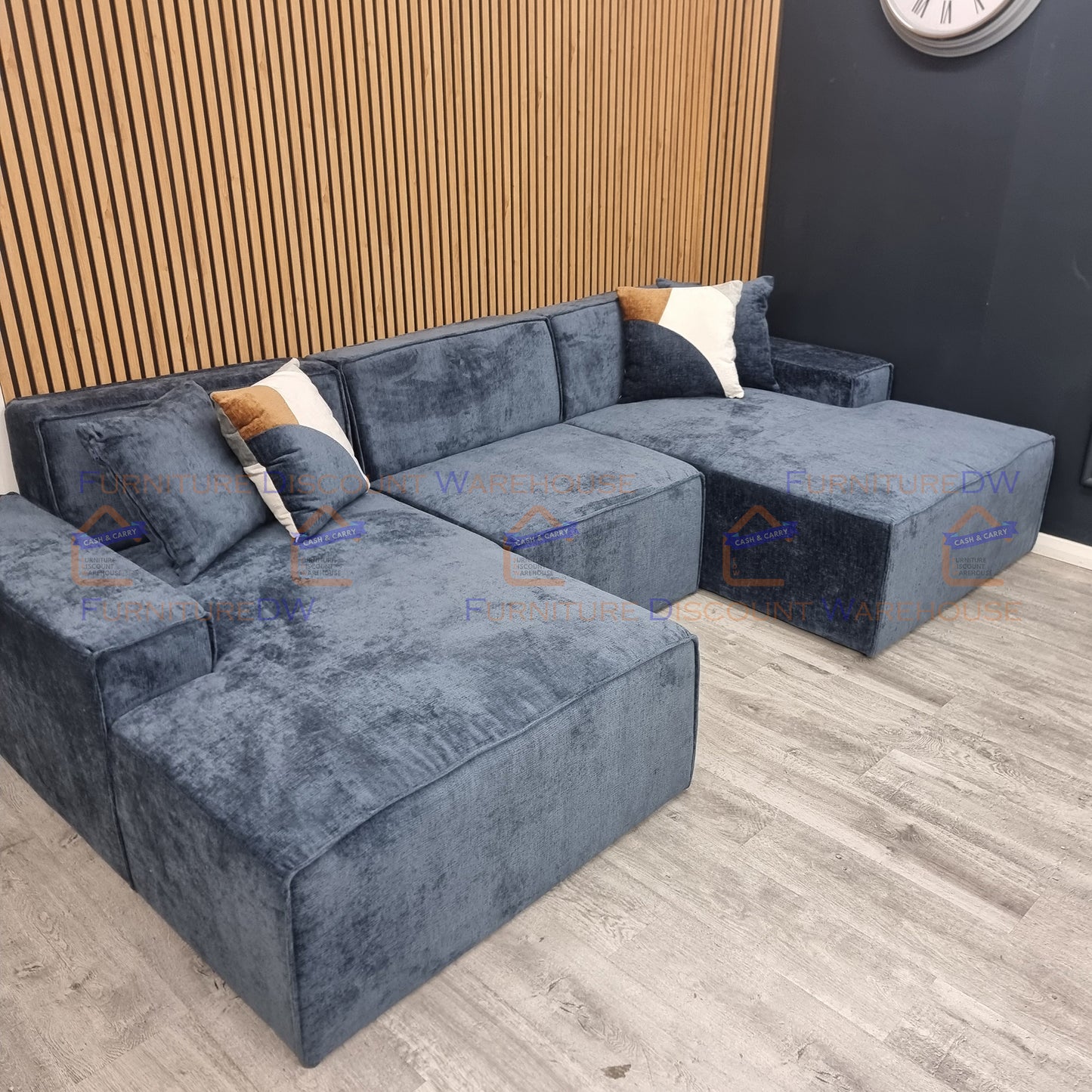 Atlanta Textured Chenille Sofa - 4 Colours | Left/Right Hand Corner | 3/4 Seater U Shape | Bed | Long U Shape + Stool