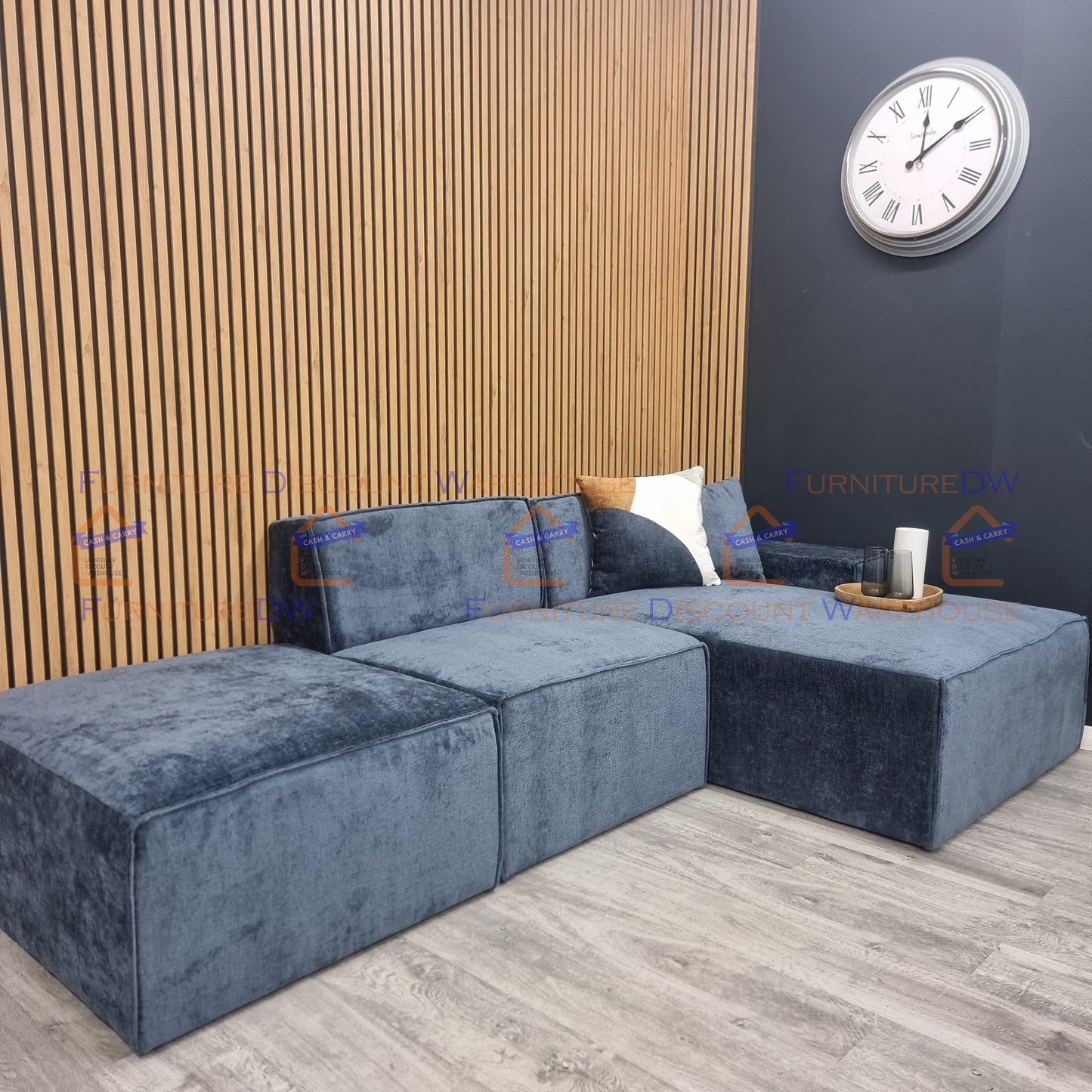 Atlanta Textured Chenille Sofa - 4 Colours | Left/Right Hand Corner | 3/4 Seater U Shape | Bed | Long U Shape + Stool