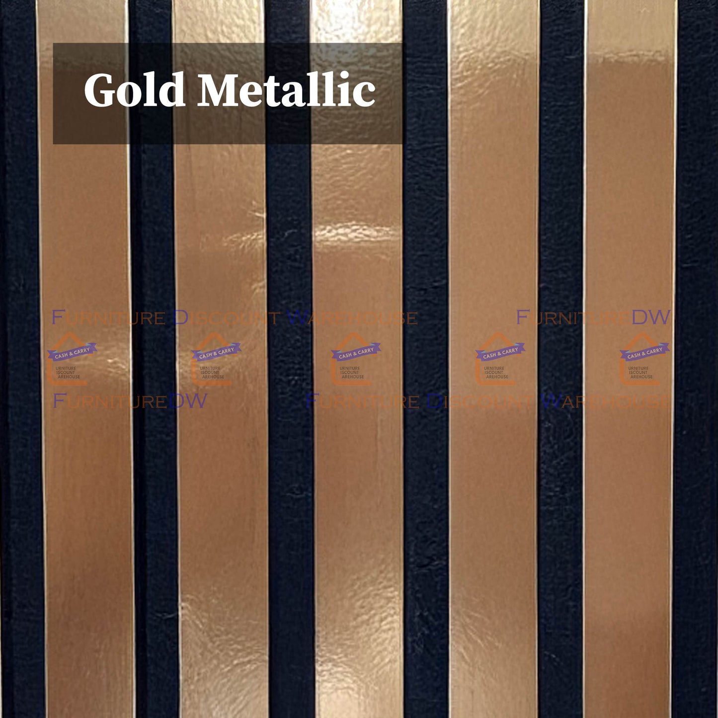 2400x600mm Wood Acoustic MDF Slatted Wall Panels - 8 Colours | Light Oak / Natural Oak / Walnut / Ash Grey / Black / White Marble / Silver / Gold