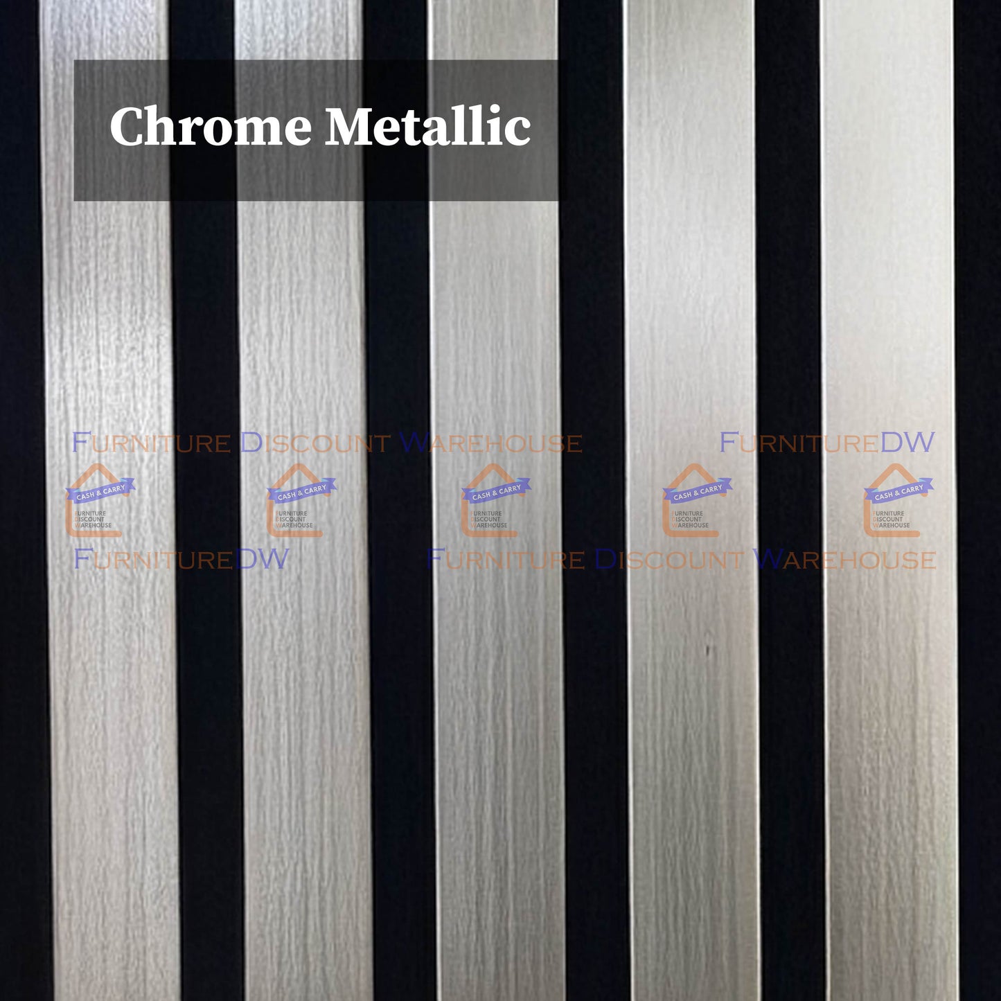 2400x600mm Wood Acoustic MDF Slatted Wall Panels - 8 Colours | Light Oak / Natural Oak / Walnut / Ash Grey / Black / White Marble / Silver / Gold