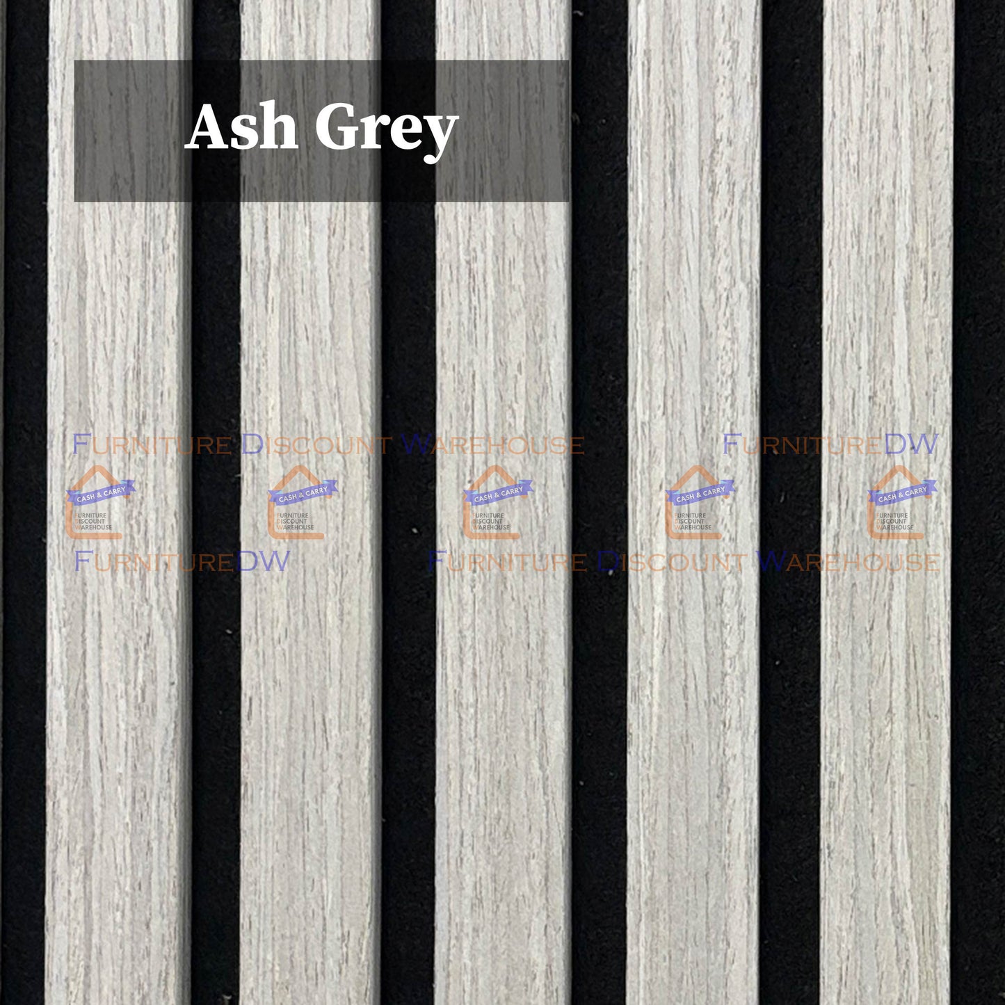 2400x600mm Wood Acoustic MDF Slatted Wall Panels - 8 Colours | Light Oak / Natural Oak / Walnut / Ash Grey / Black / White Marble / Silver / Gold