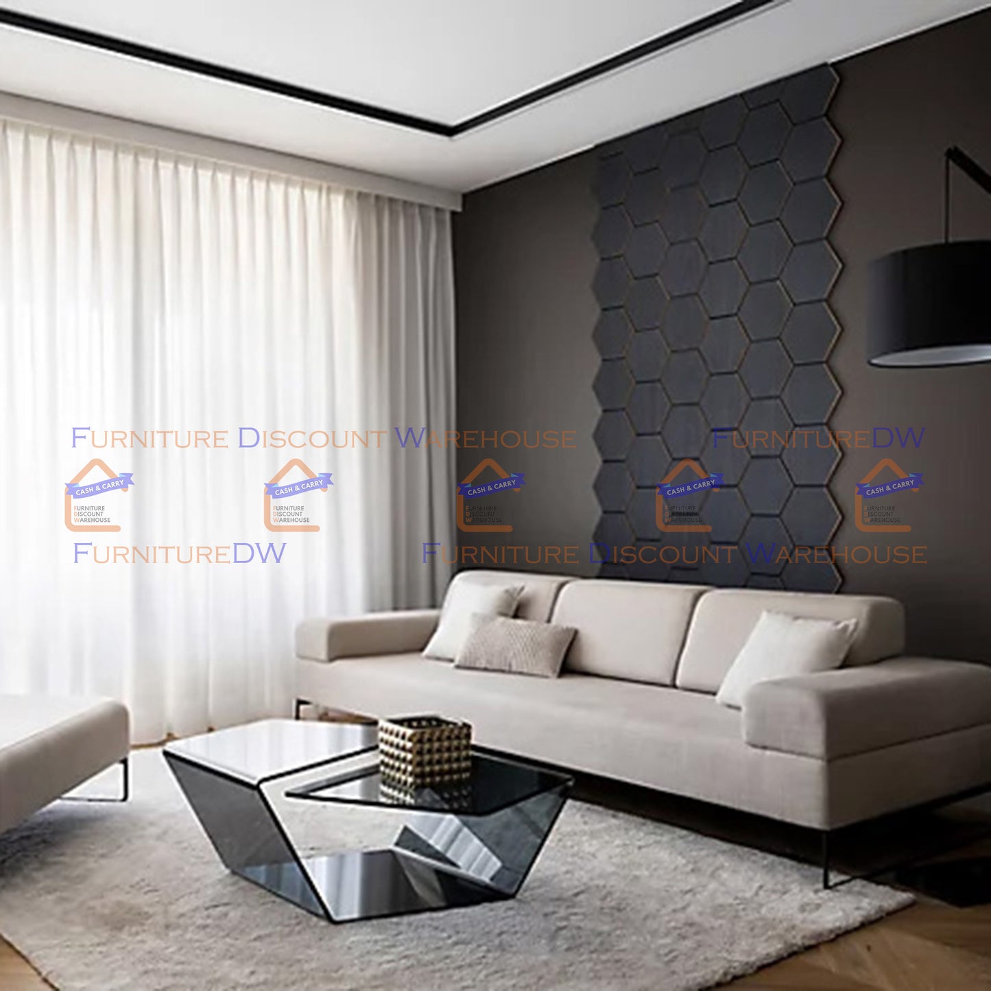 Hexagon Wood Acoustic MDF Wall Panels - 4 Colours | Natural Oak / Walnut / Ash Grey / Charcoal Black