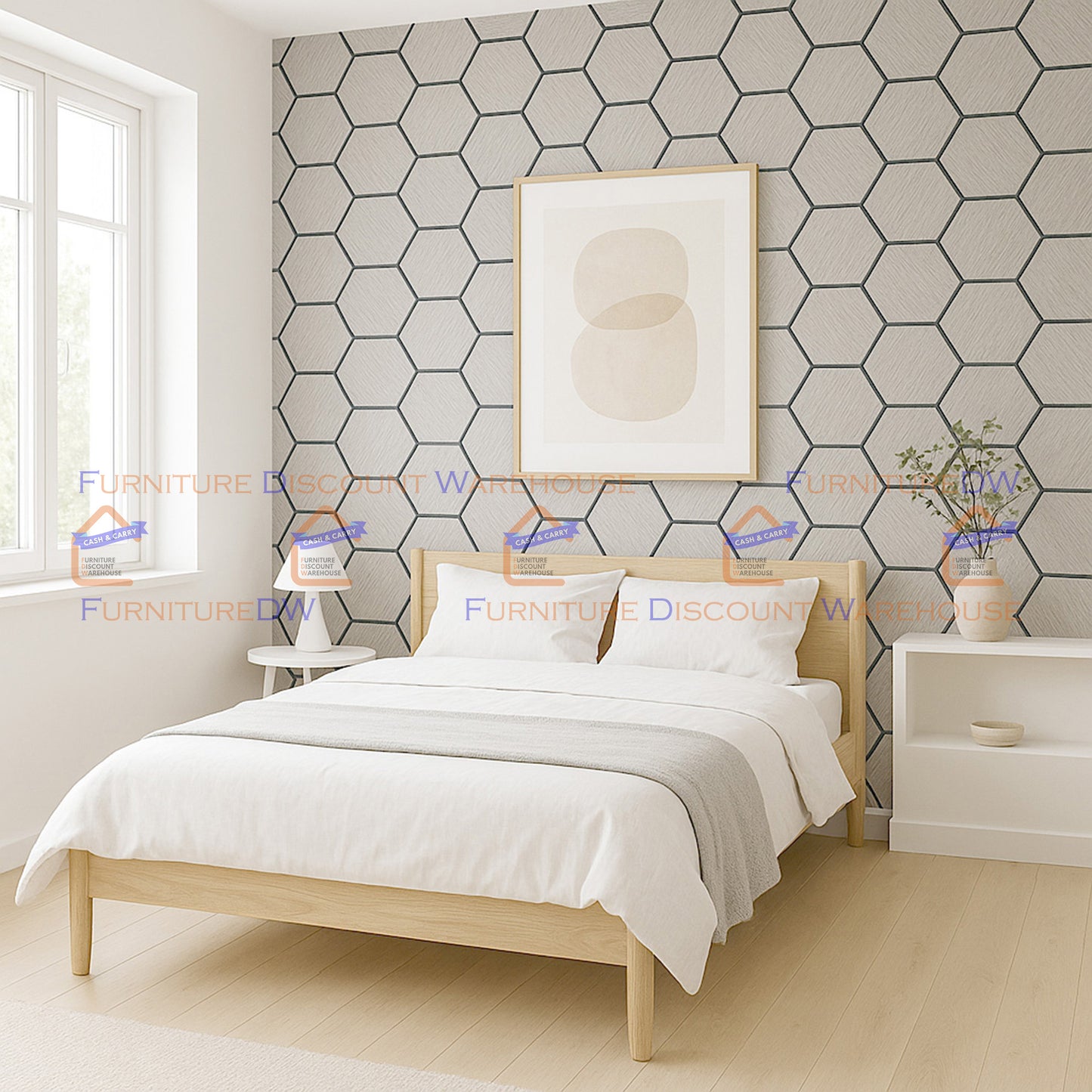 Hexagon Wood Acoustic MDF Wall Panels - 4 Colours | Natural Oak / Walnut / Ash Grey / Charcoal Black