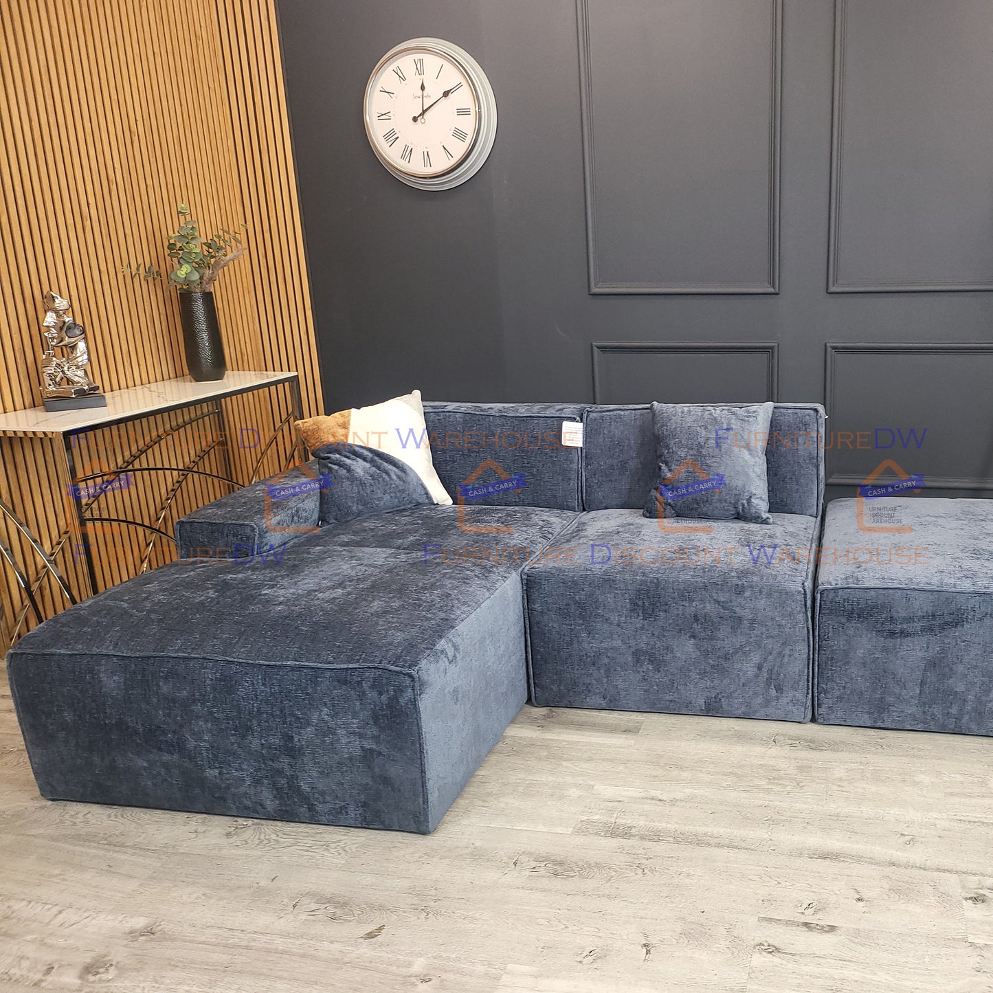 Atlanta Textured Chenille Sofa - 4 Colours | Left/Right Hand Corner | 3/4 Seater U Shape | Bed | Long U Shape + Stool