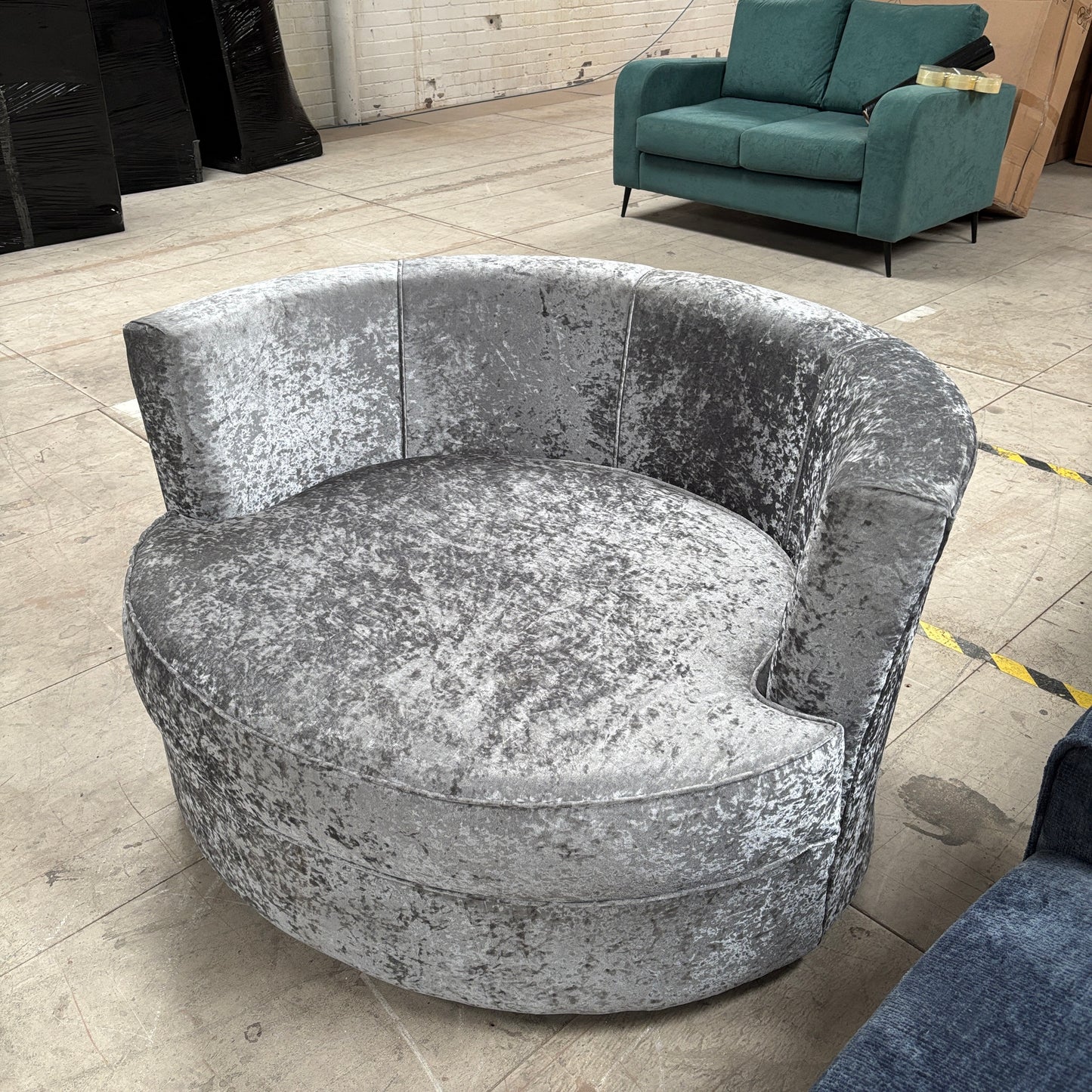 CLEARANCE - Megan Swivel Sofa Chair - Crushed Velvet