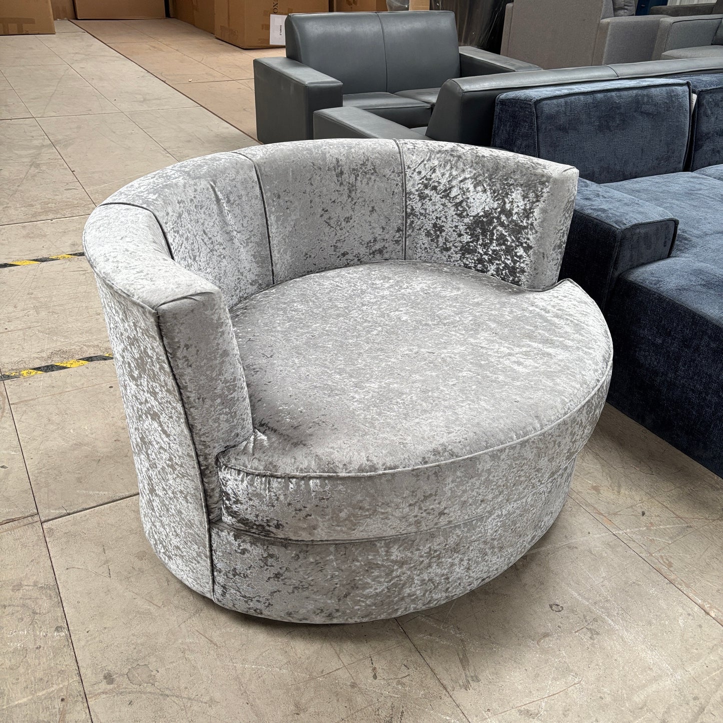 CLEARANCE - Megan Swivel Sofa Chair - Crushed Velvet