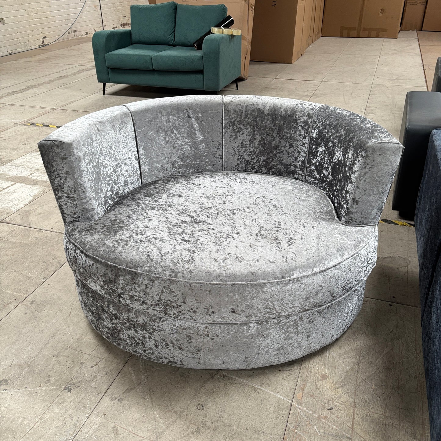 CLEARANCE - Megan Swivel Sofa Chair - Crushed Velvet