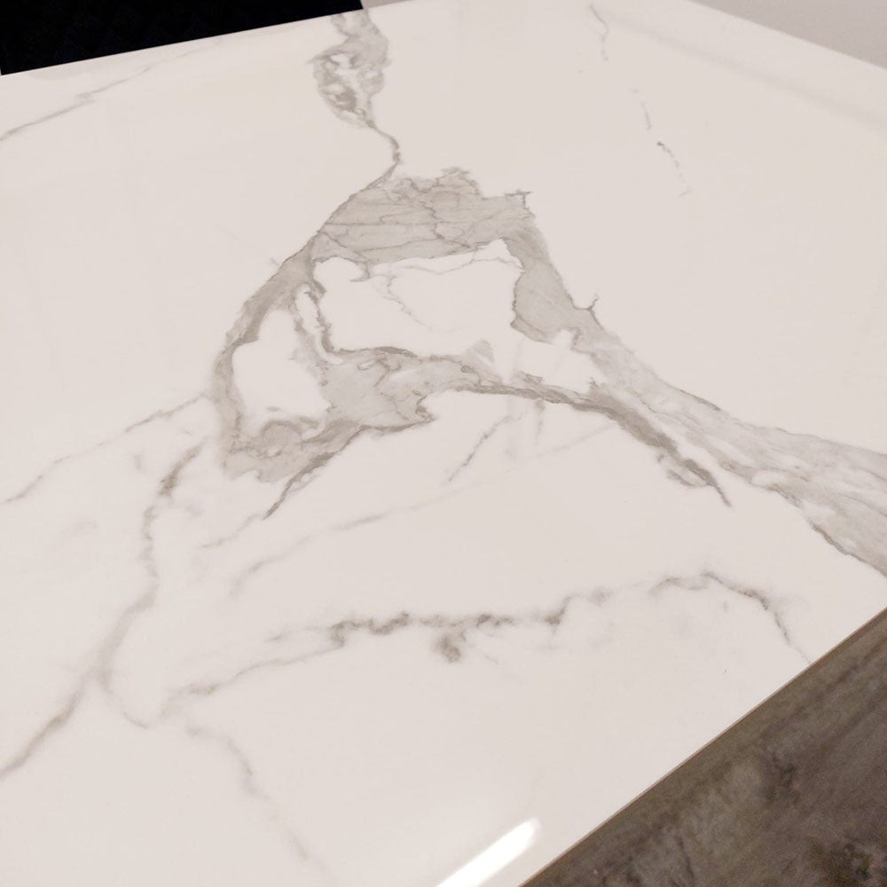 Arriana Dining Table 1.5m / 1.8m / 2m - Marble | Tempered Glass Top