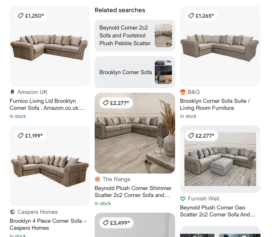 CLEARANCE - Brooklyn 4 Piece Seater Corner Sofa - Mink Beige