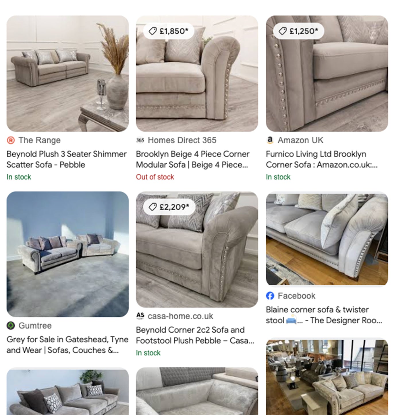 CLEARANCE - Brooklyn 3 Seater Velvet Sofa - Cream Beige