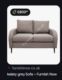 CLEARANCE - Dublin 2 Seater Fabric Sofa - Grey