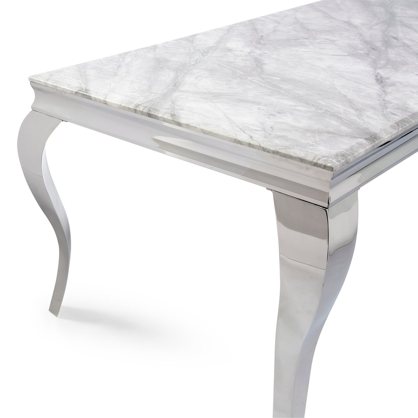 Louis Chrome Coffee Table 1.3m - Marble | Sintered Stone | Tempered Glass Top