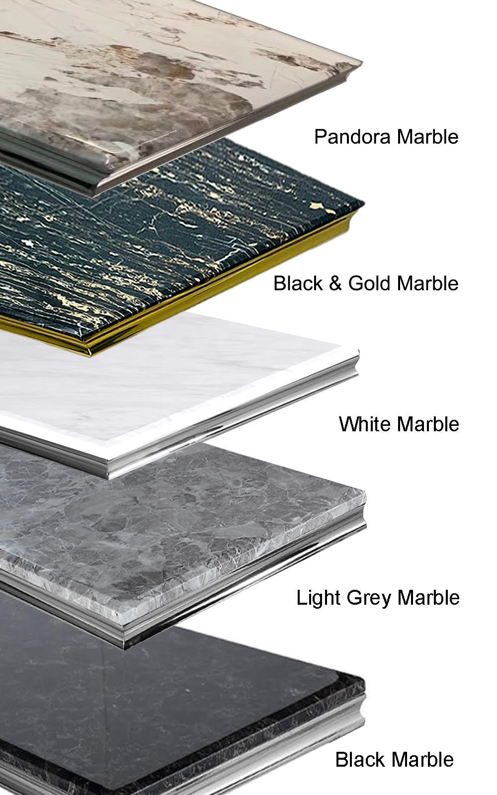 Louis Gold Dining Table Marble Top 1.4m / 1.6m / 1.8m / 2m - White | Light Grey | Black | Black&Gold | Pandora Cream