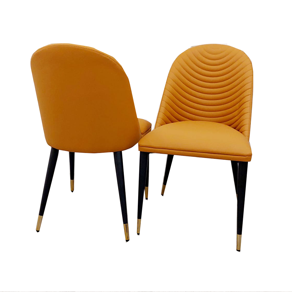 Alba Leather Dining Chair | Gold Tipped Black Legs - Tan | Khaki