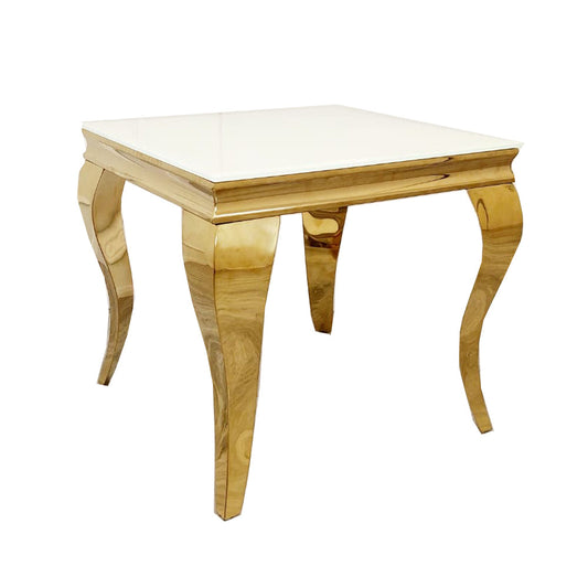 Louis Gold Lamp Table 60cm - Marble | Sintered Stone | Tempered Glass Top