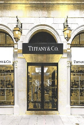 Tiffany Store Front Print in Gold Mirror Frame 60 x 50cm