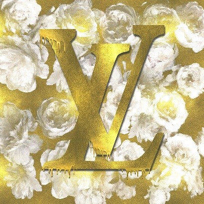Louis Vuitton Roses Print in Chrome Step Frame 50 x 50cm – Furniture DW