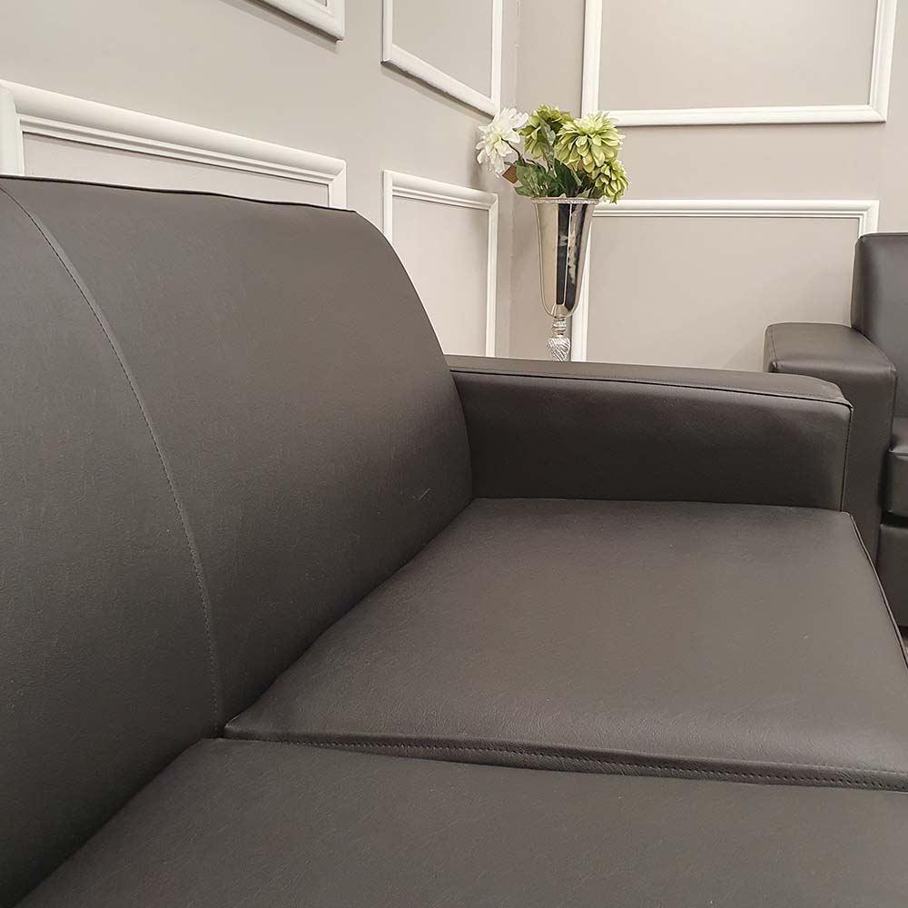 Nevada Black Faux Leather 3 Seater Contract Sofa