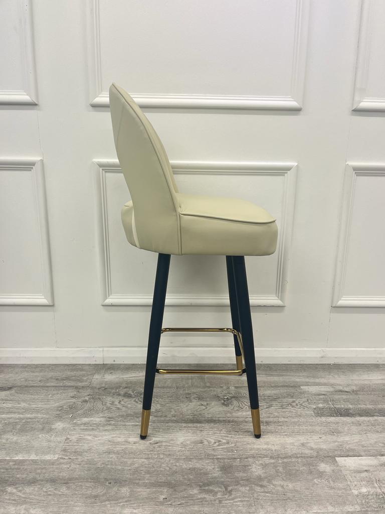 Astra Bar Stools- Cream Leather | Velvet