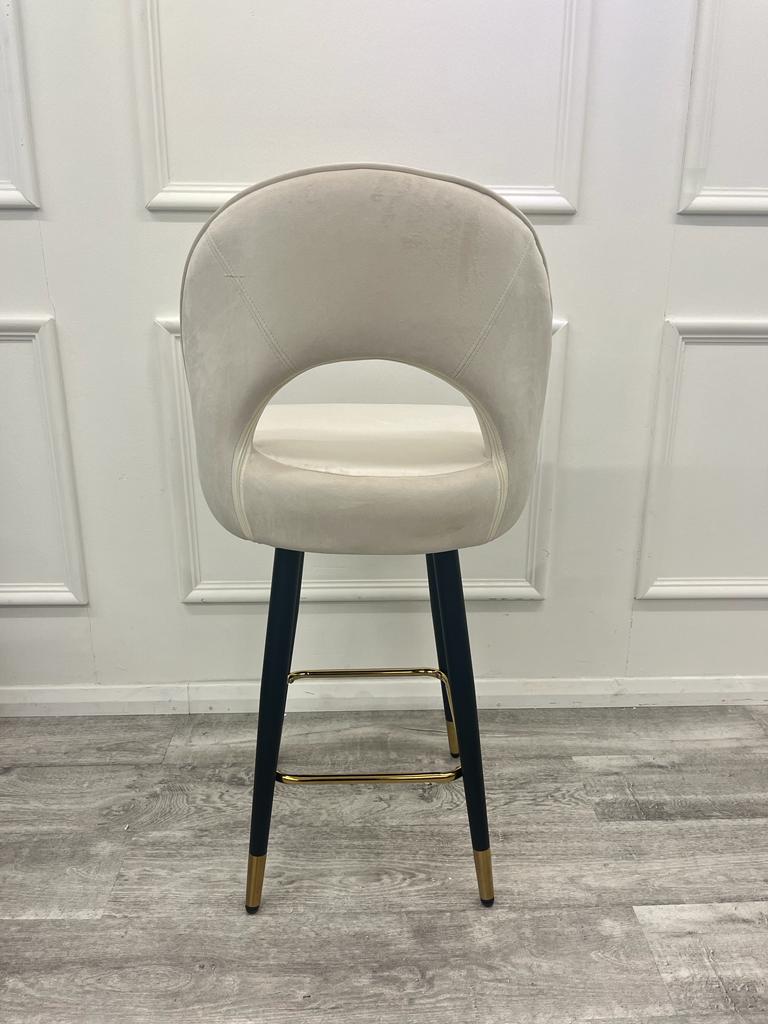 Astra Bar Stools- Cream Leather | Velvet