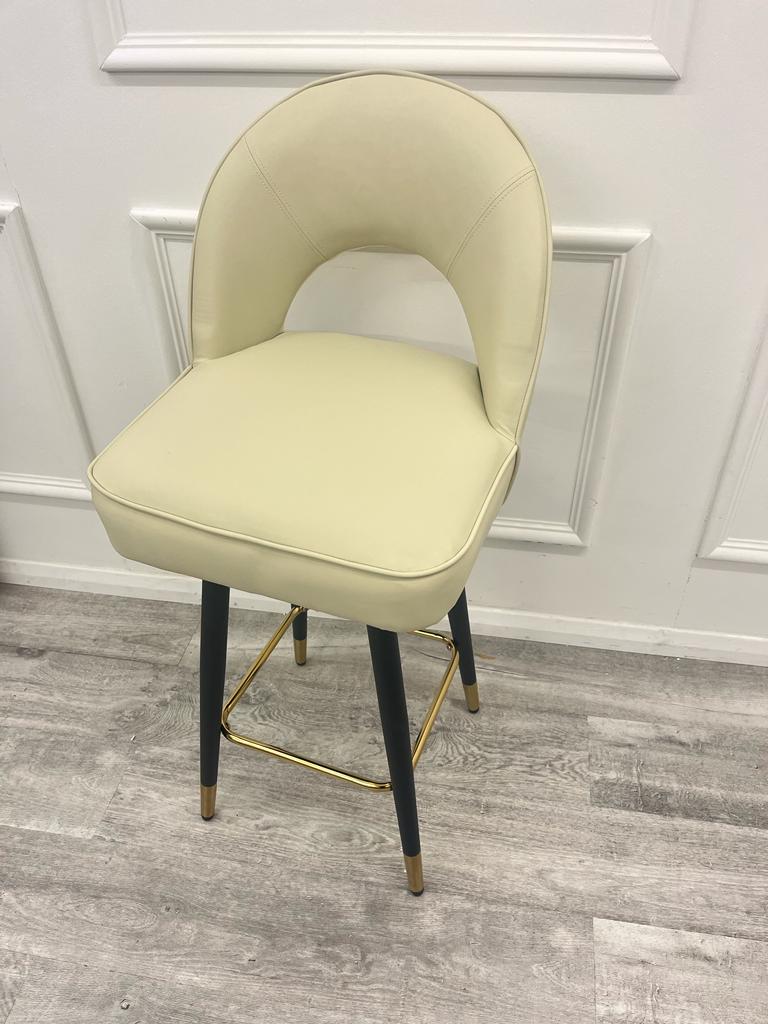 Astra Bar Stools- Cream Leather | Velvet
