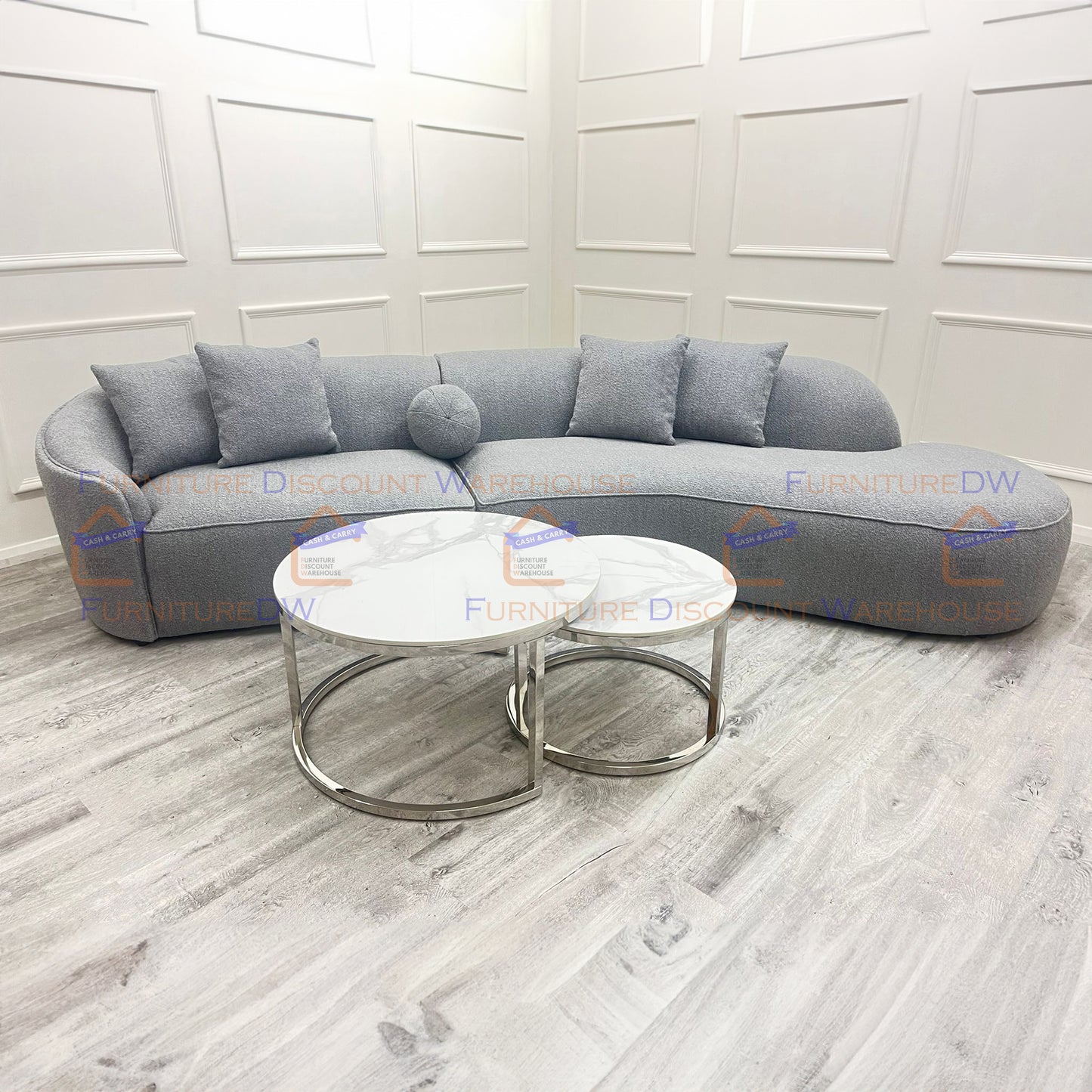 The Pebble Boucle Sofa - Grey