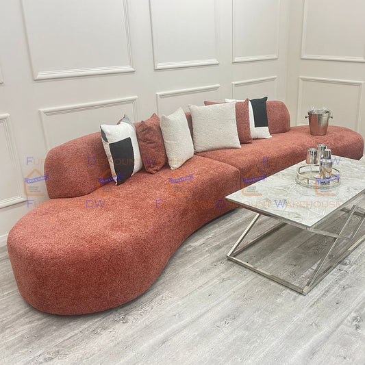 Miami Curved Cinema Boucle Sofa - 6 Colours