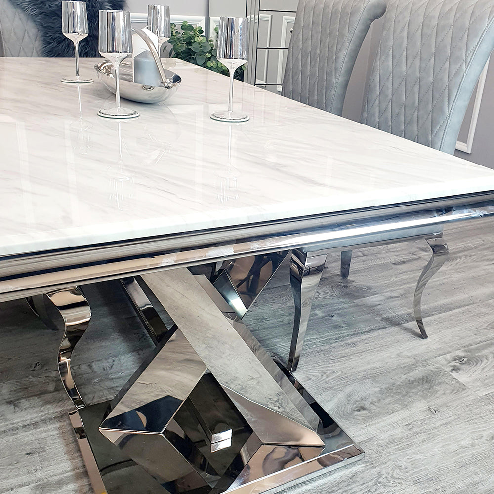 Xavia Dining Table 1.8m Marble - White | Black | Light Grey | Cream | Black & Gold
