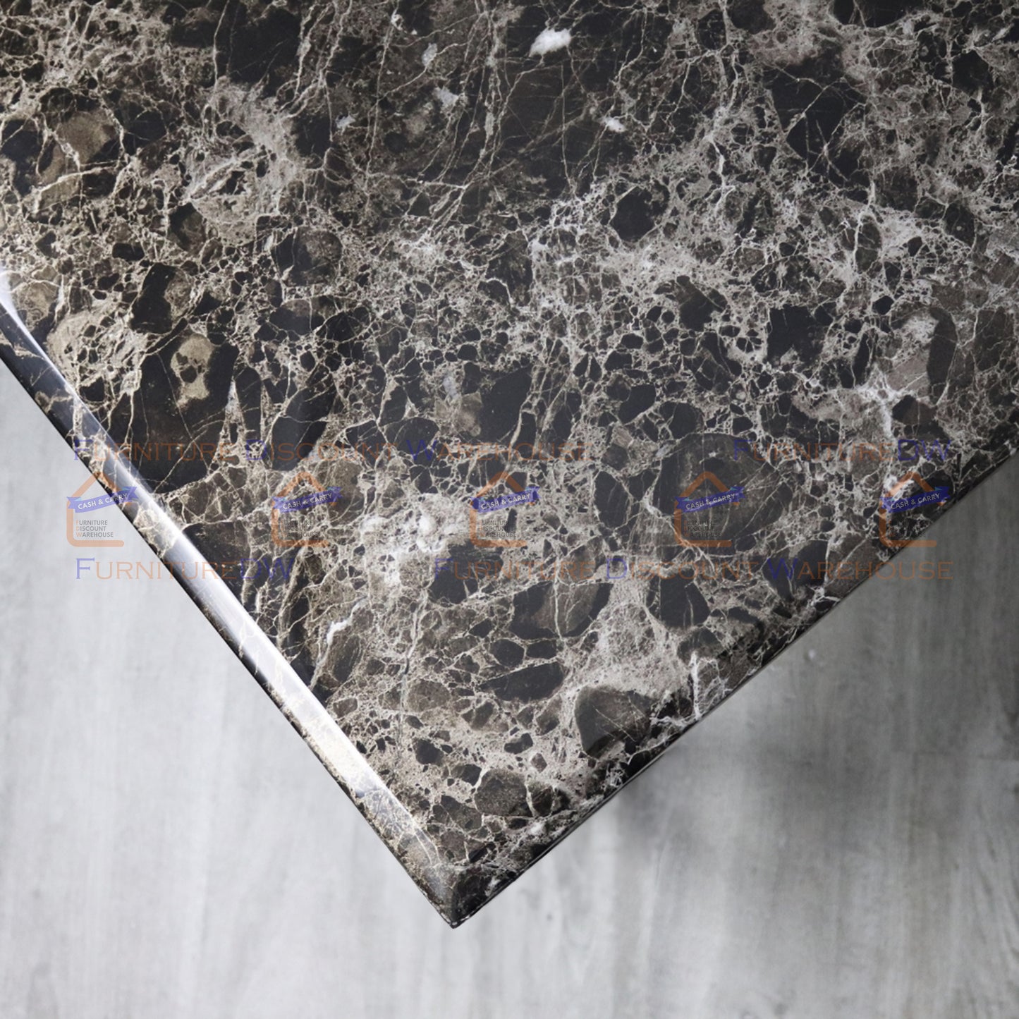 Arial Dining Table 1.6m / 1.8m Marble Top - White | Black | Light Grey | Cream | Black & Gold