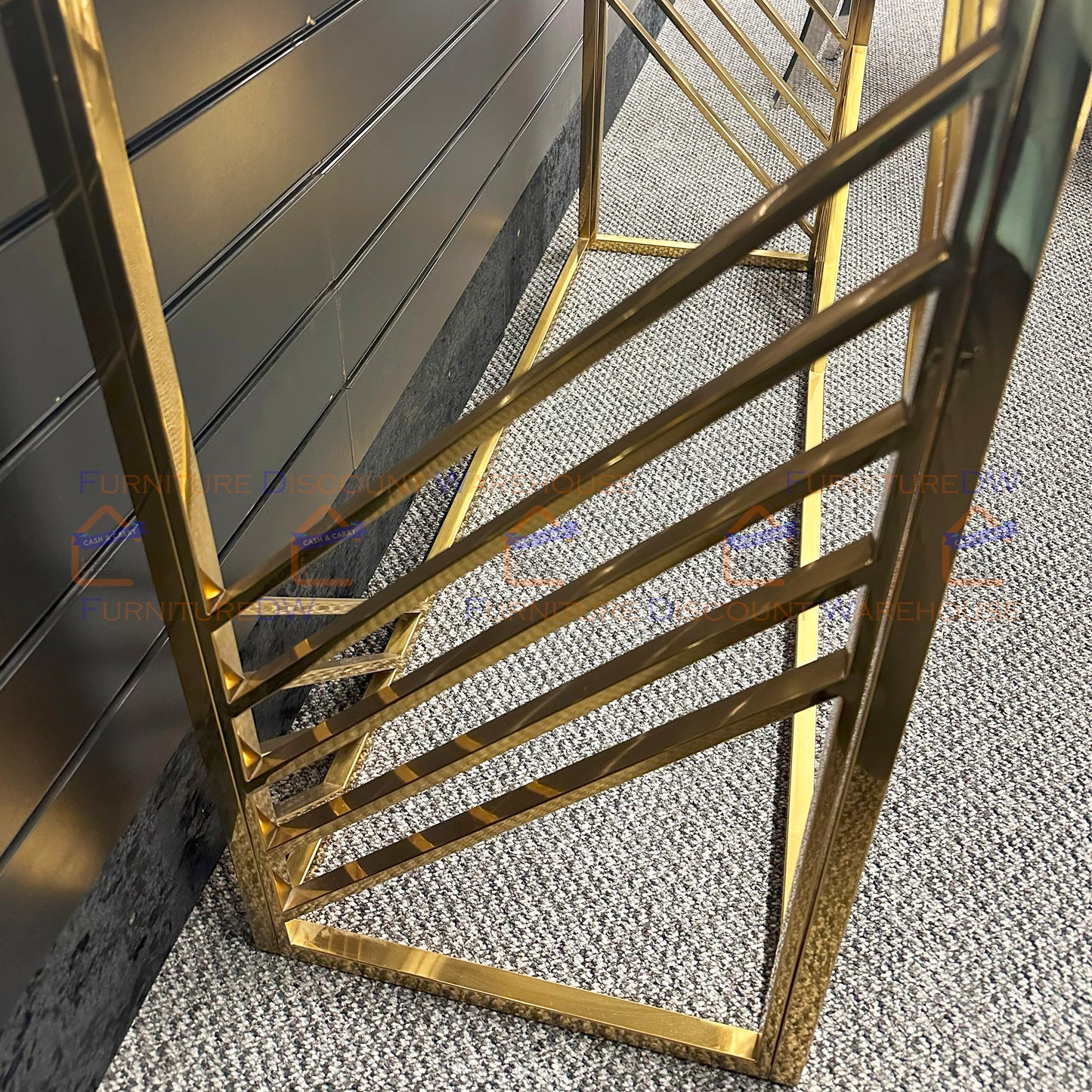 Azure Gold Console Table 1.2m - Polar White Sintered Stone Top
