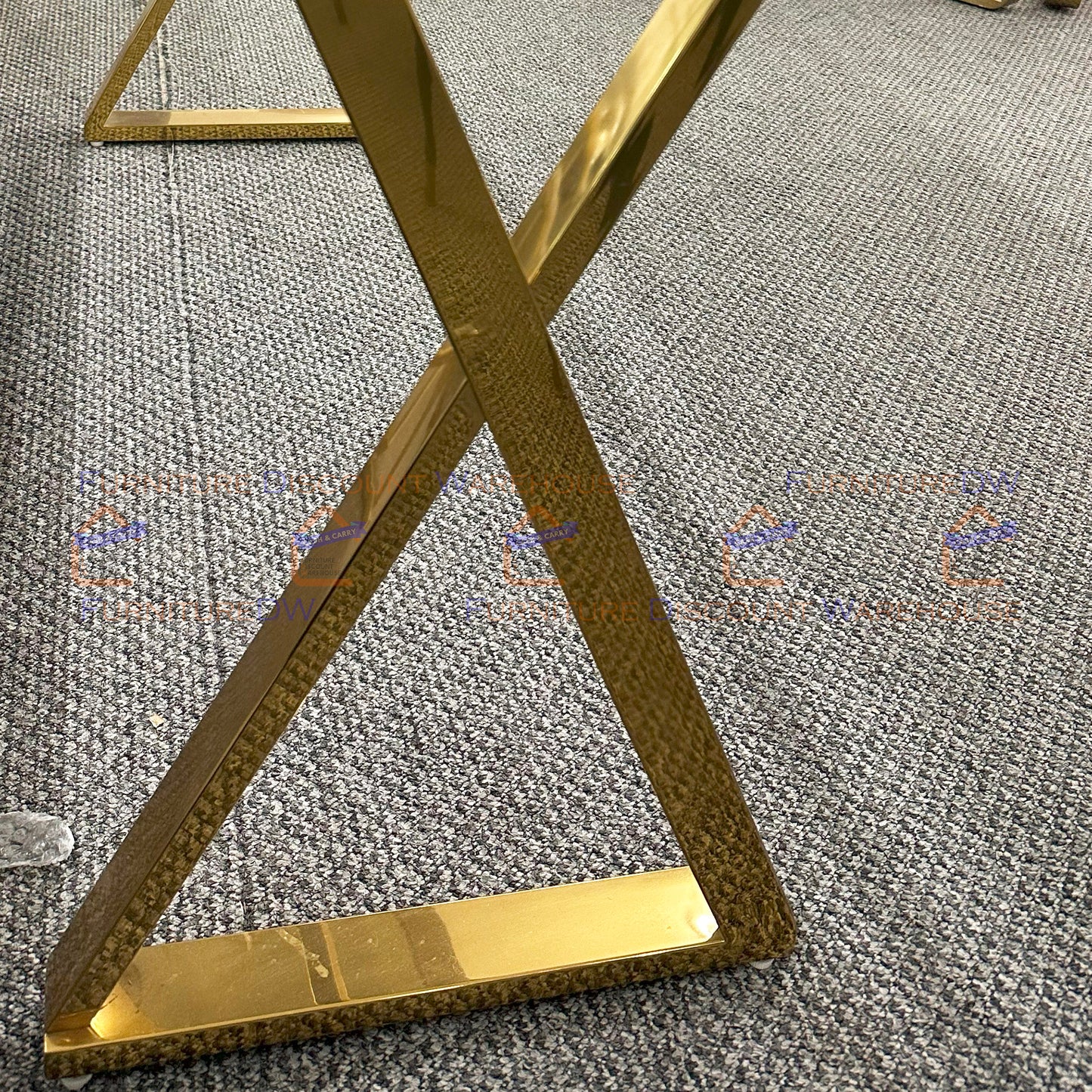 Zion Gold Console Table 1.2m - Polar White Sintered Stone Top